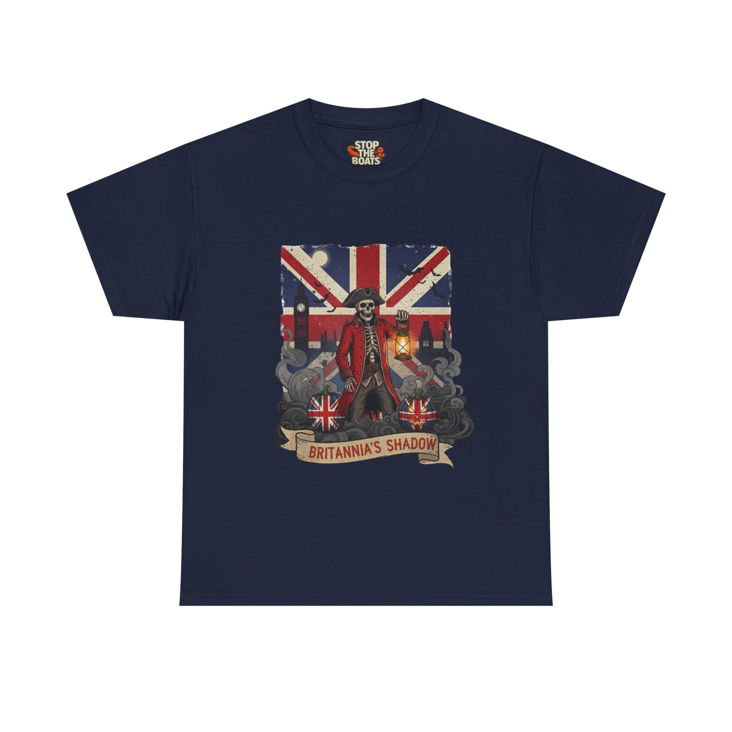Stop the boats british patriot Halloween Unisex Heavy Cotton Tee