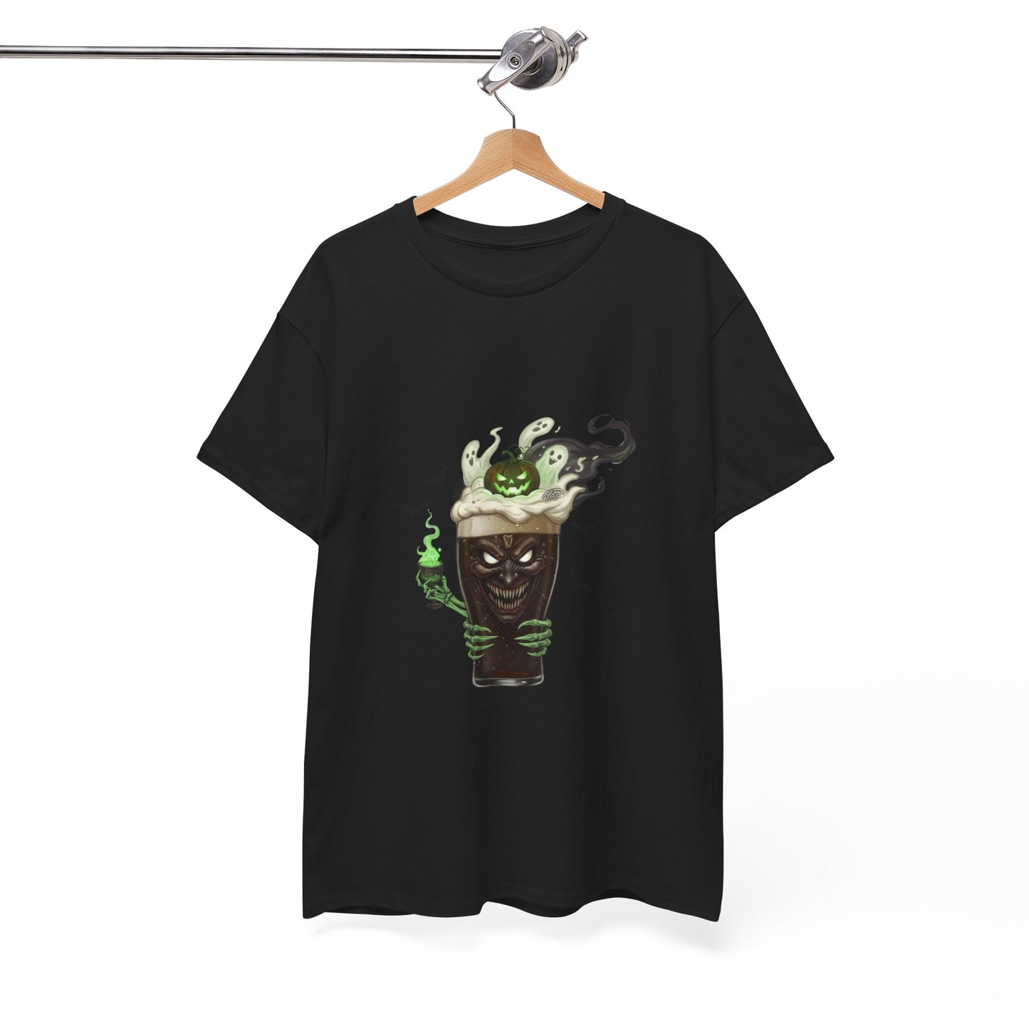 Guiness halloween Artistic Unisex Tee featuring Eco-Themed Design, Perfect for Casual Wear, Gift for Nature Lovers, Eco-Conscious Apparel, Earth Day