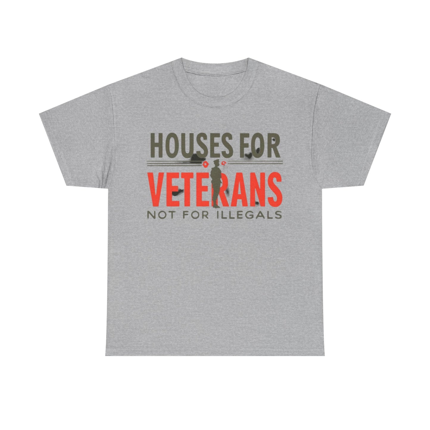 Unisex Heavy Cotton Tee - 'Houses for Veterans not for illegals' Statement Shirt for Supporters, Patriotic Gifts, Veteran Advocacy Apparel, Everyday [...]