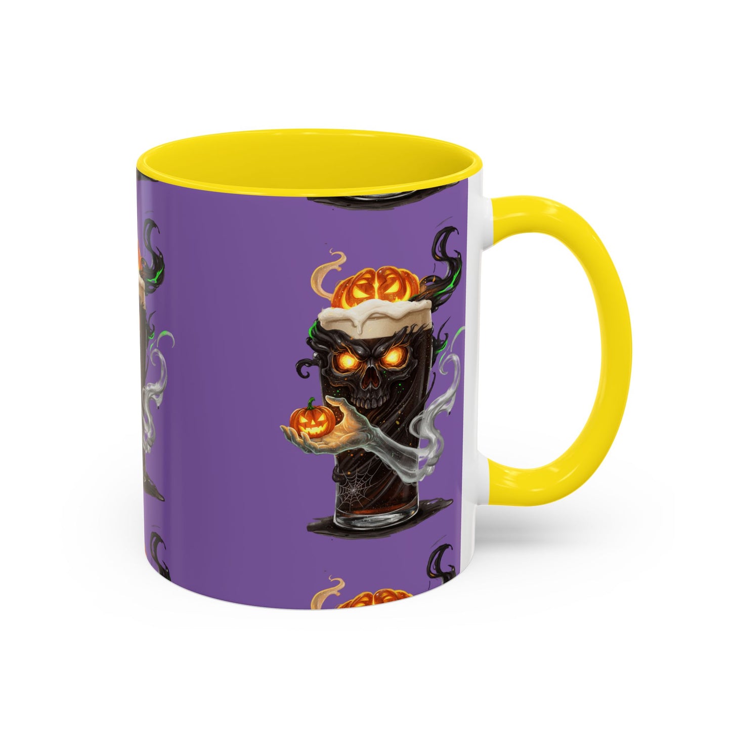 Halloween Skull Accent Coffee Mug - Spooky Drinkware for Fall, Halloween Parties, Home Decor, Gift for Goth Lovers, Skull Enthusiasts