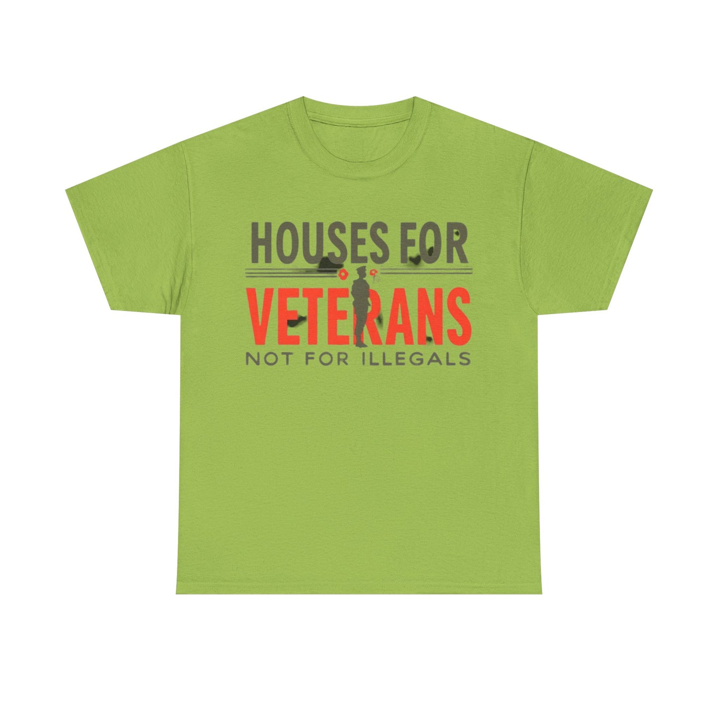 Unisex Heavy Cotton Tee - 'Houses for Veterans not for illegals' Statement Shirt for Supporters, Patriotic Gifts, Veteran Advocacy Apparel, Everyday [...]