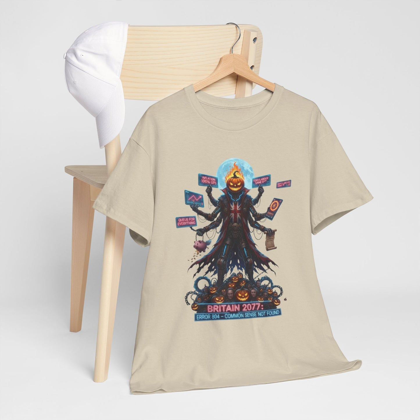 Halloween british satire design - Brightly Illustrated Unisex T-Shirt, Pop Culture Tee, Graphic Cotton Tee, Unique Gift for Fans, Casual Wear, Statement Apparel