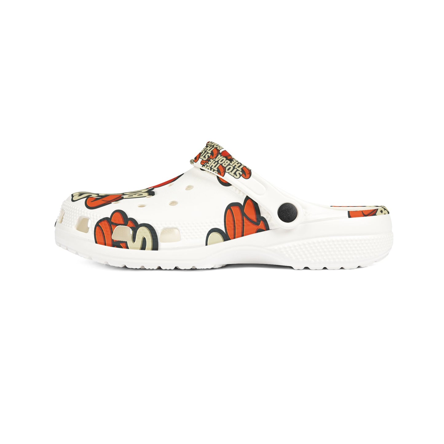 Stylish EVA Foam Clogs - Stop the Boats Design | Trendy Summer Footwear, Beach Shoes, Casual Slip-Ons, Festival Ready, Fun Gift Idea