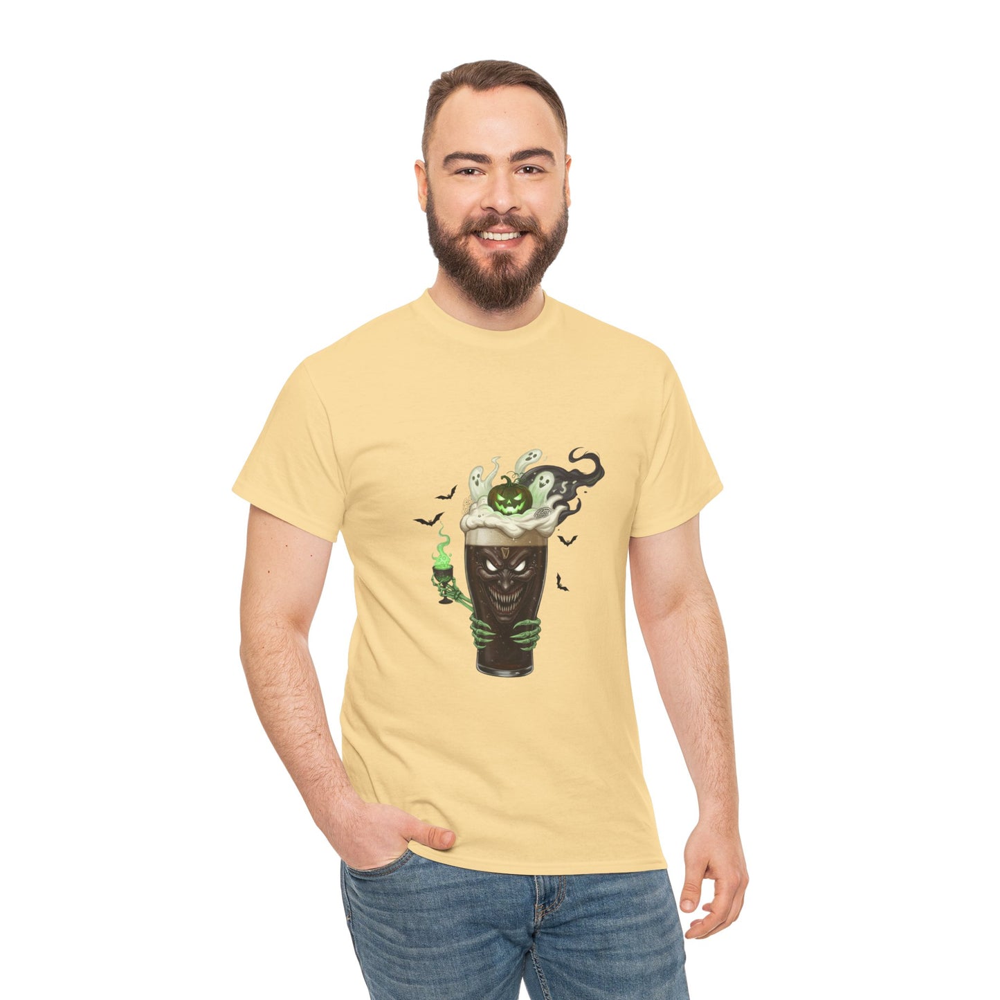 Guiness halloween Artistic Unisex Tee featuring Eco-Themed Design, Perfect for Casual Wear, Gift for Nature Lovers, Eco-Conscious Apparel, Earth Day