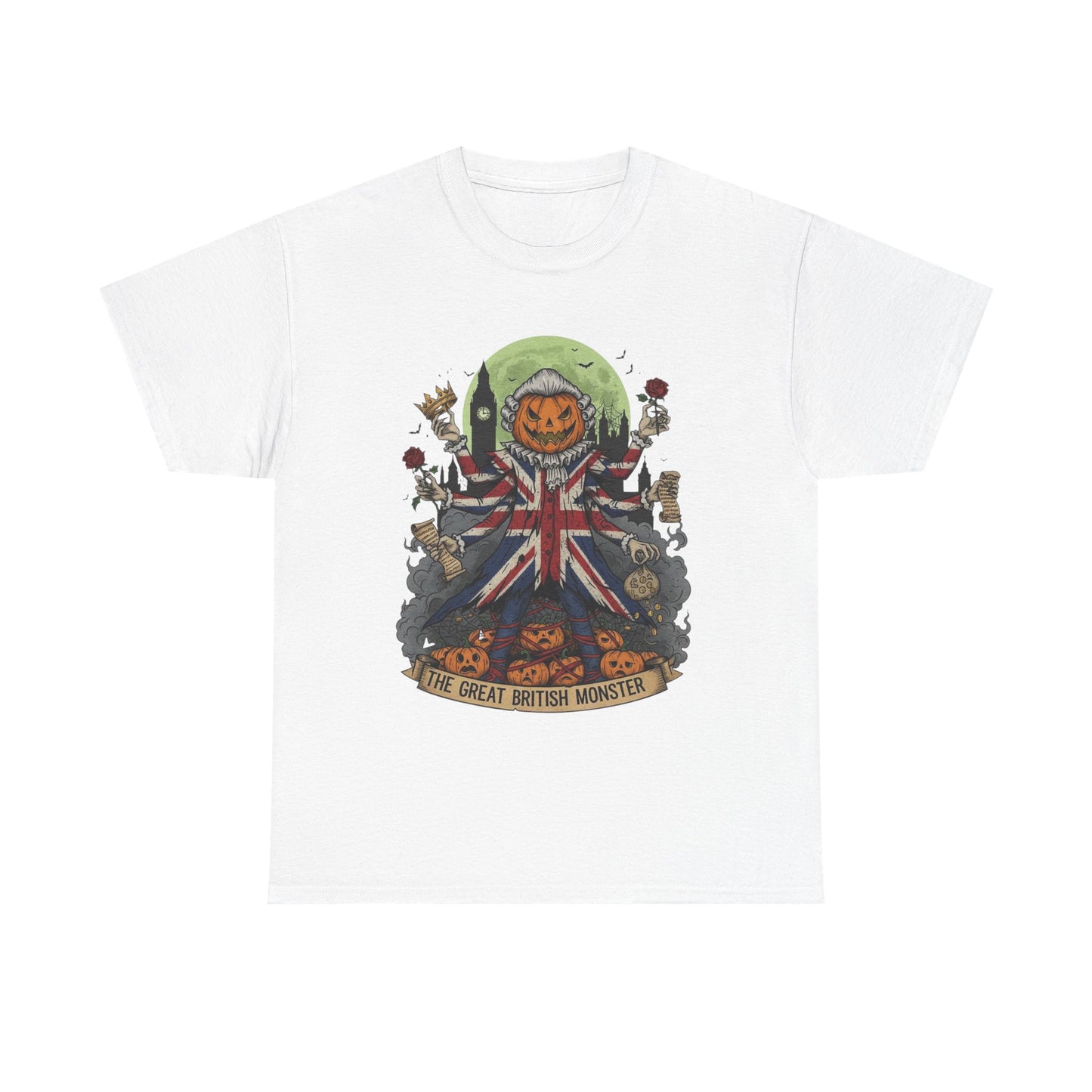 Halloween Themed Unisex Tee, The Great British Monster Shirt, Spooky Cotton T-Shirt for Halloween, Unisex Graphic Tee, Unique Gift Idea