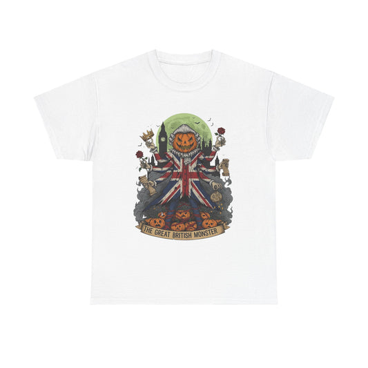Halloween Themed Unisex Tee, The Great British Monster Shirt, Spooky Cotton T-Shirt for Halloween, Unisex Graphic Tee, Unique Gift Idea