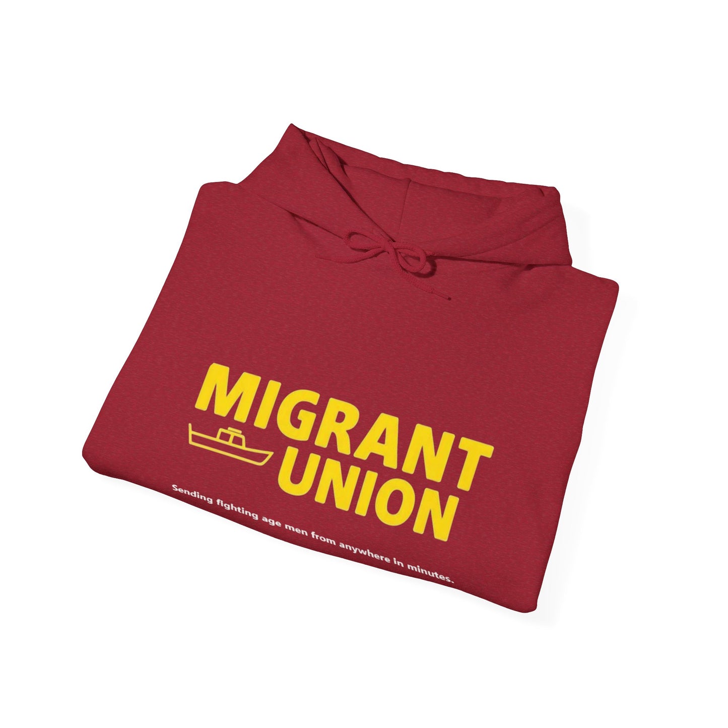 Migrant Union Hooded Sweatshirt, Unisex Sweatshirt, Cozy Layer, Activism Apparel, Streetwear, Gift for Protesters, Conscious Fashion