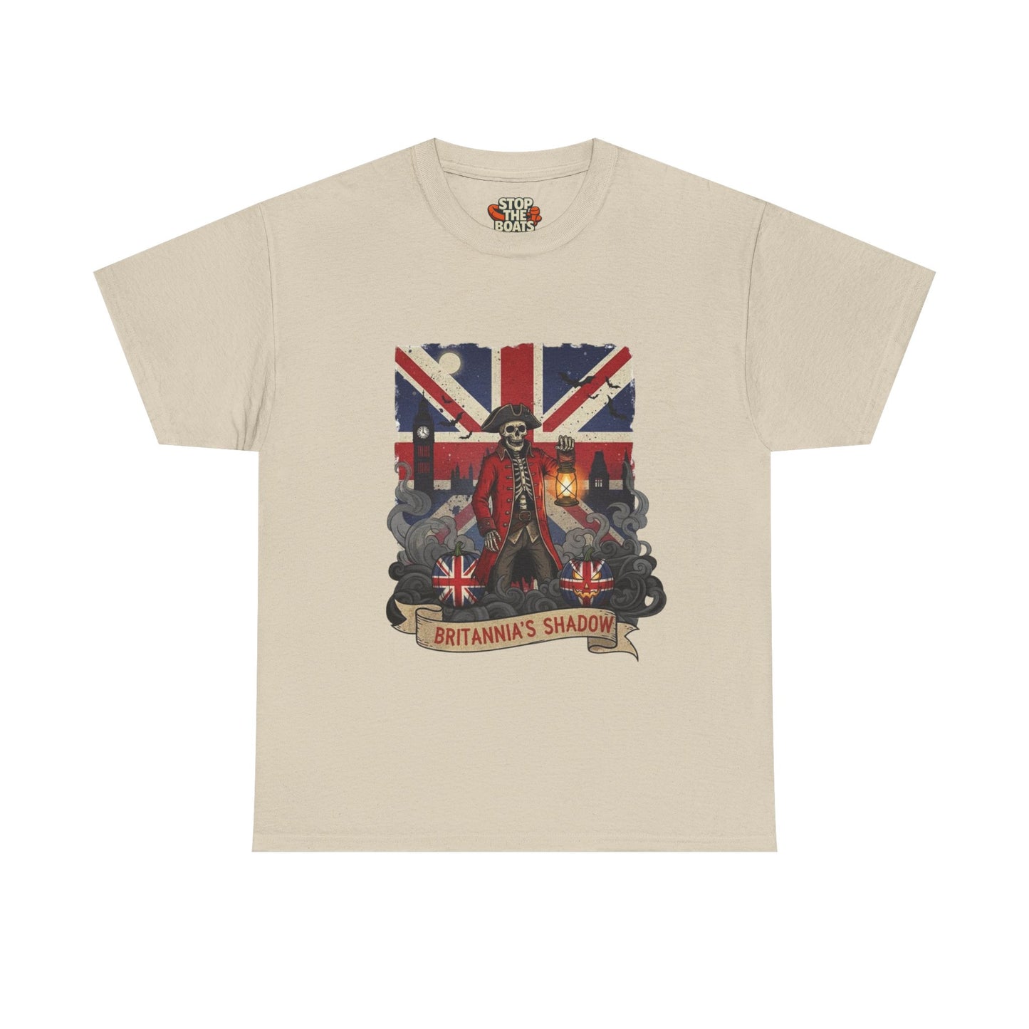 Stop the boats british patriot Halloween Unisex Heavy Cotton Tee