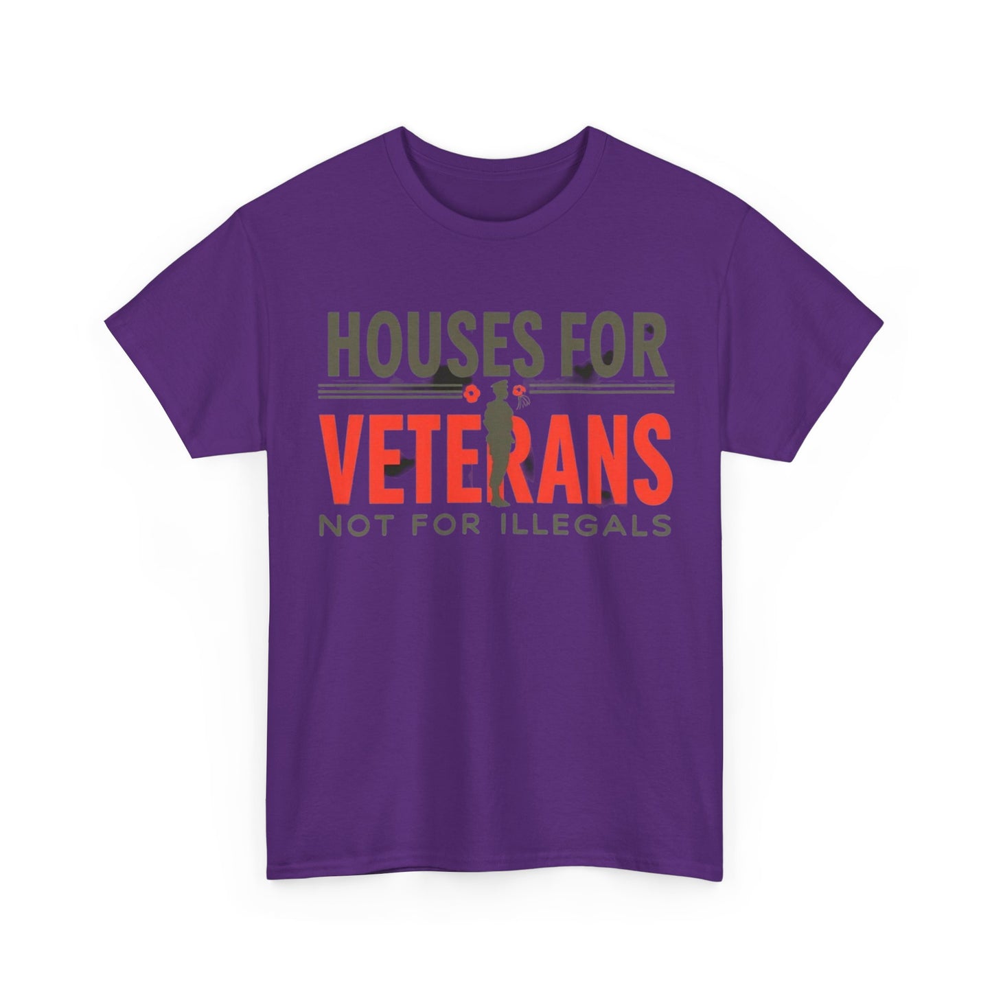Unisex Heavy Cotton Tee - 'Houses for Veterans not for illegals' Statement Shirt for Supporters, Patriotic Gifts, Veteran Advocacy Apparel, Everyday [...]
