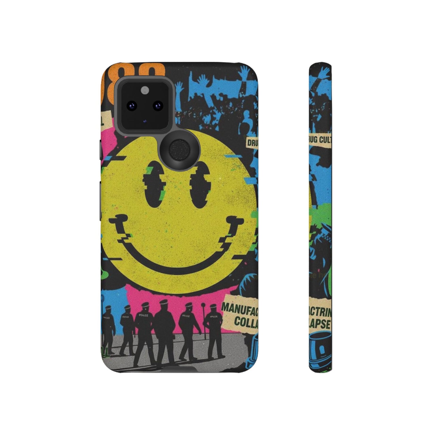 Acid house rave Vibrant iPhone Case, Tough Cases, Smiley Face Phone Cover, Fun Accessory, Colorful Phone Protector, Gift for Teenagers