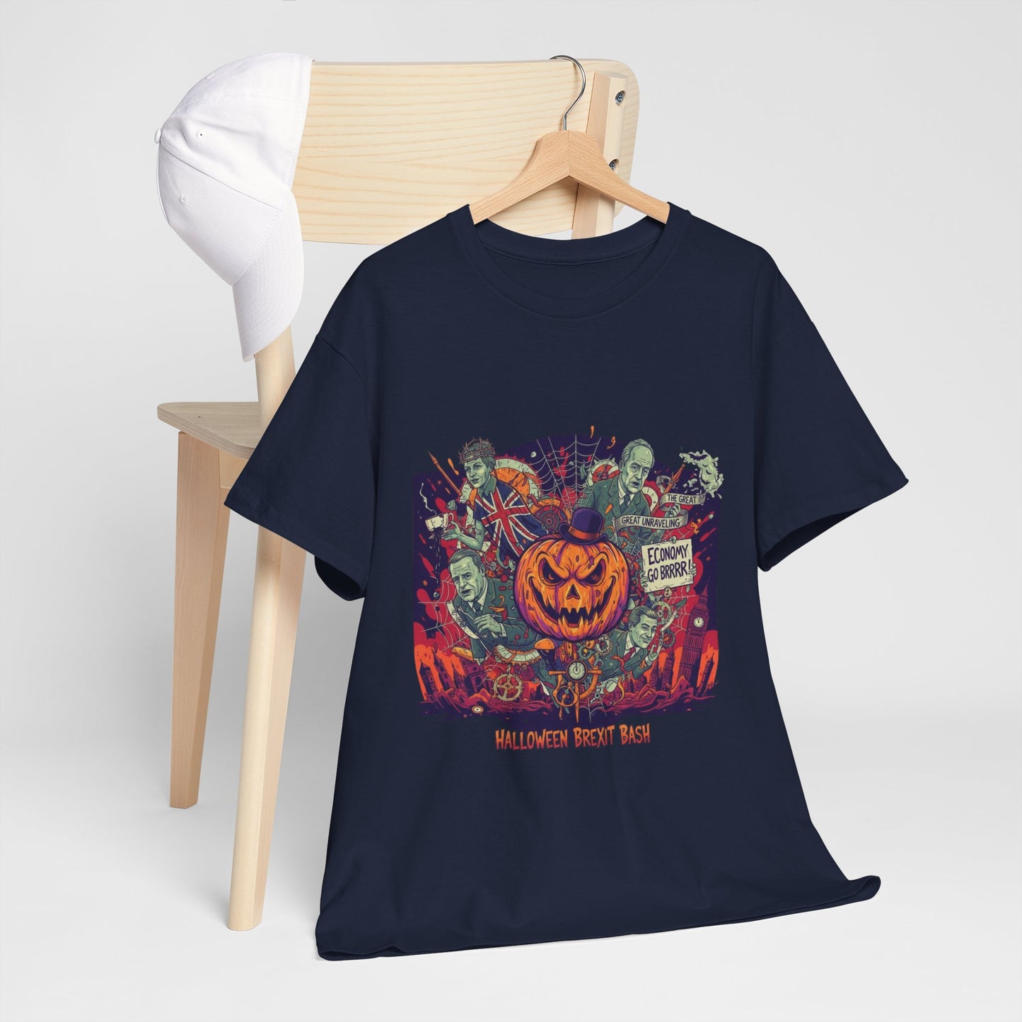 Halloween satire british design Unisex Heavy Cotton Tee shirt