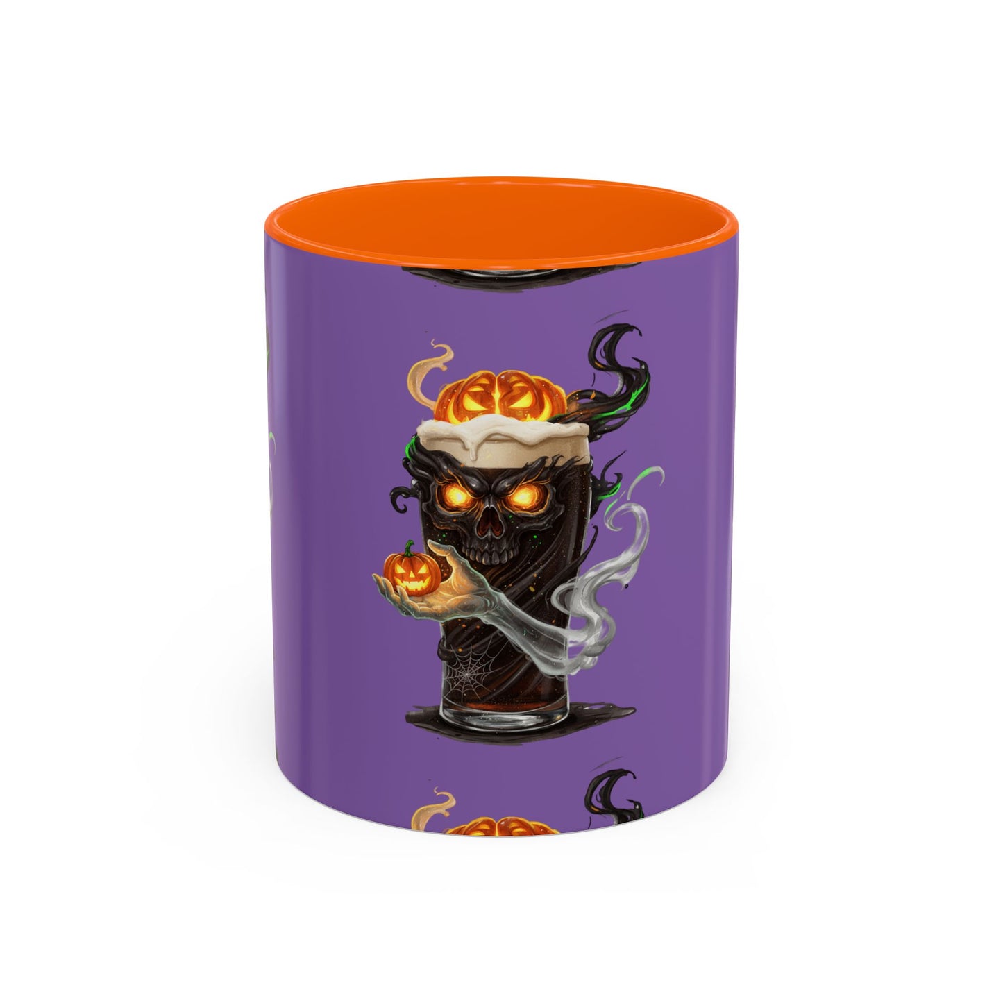 Halloween Skull Accent Coffee Mug - Spooky Drinkware for Fall, Halloween Parties, Home Decor, Gift for Goth Lovers, Skull Enthusiasts