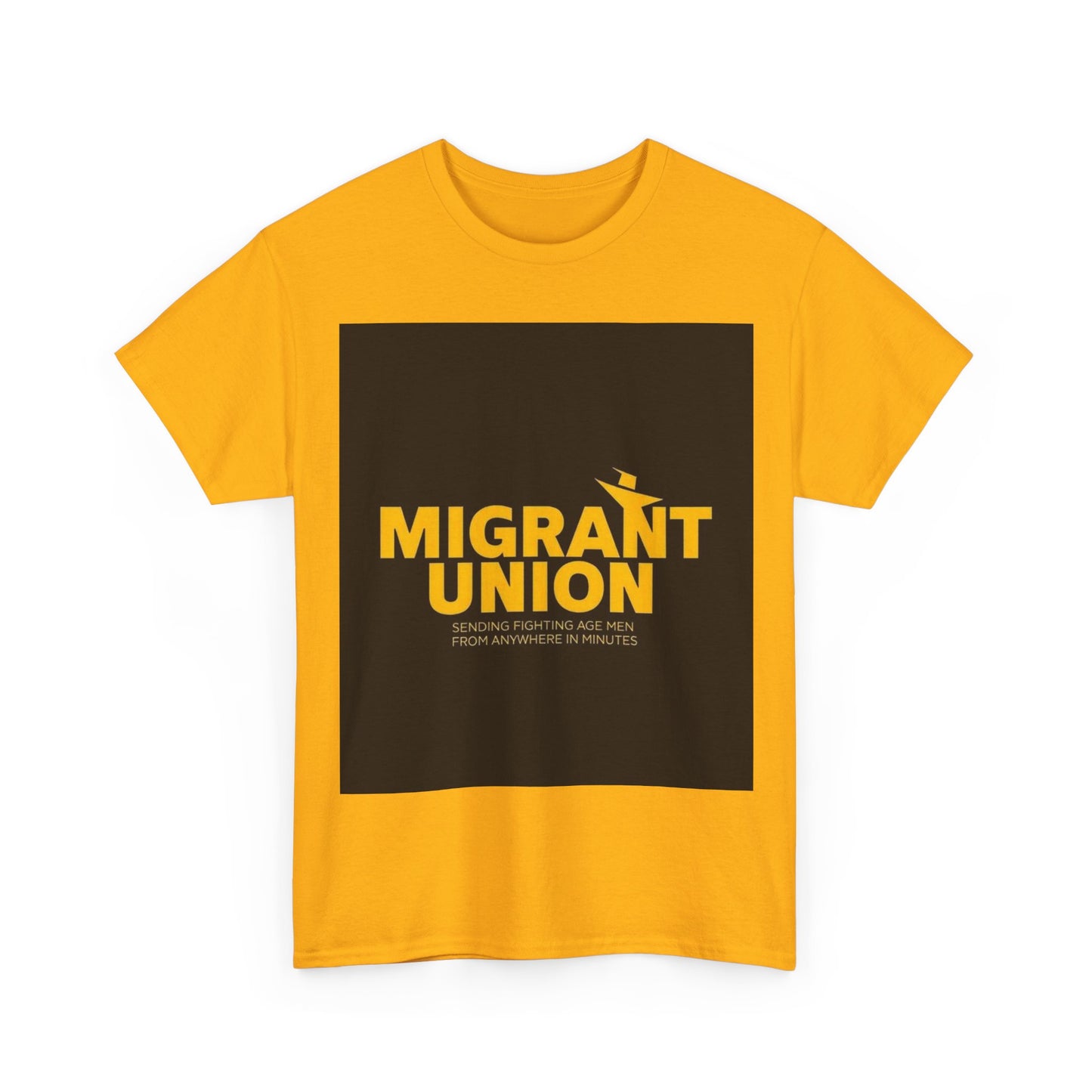 Migrant Union Unisex Heavy Cotton Tee, Casual Wear, Activism Shirt, Gift for Advocates, Comfortable Everyday Tee, Statement Clothing