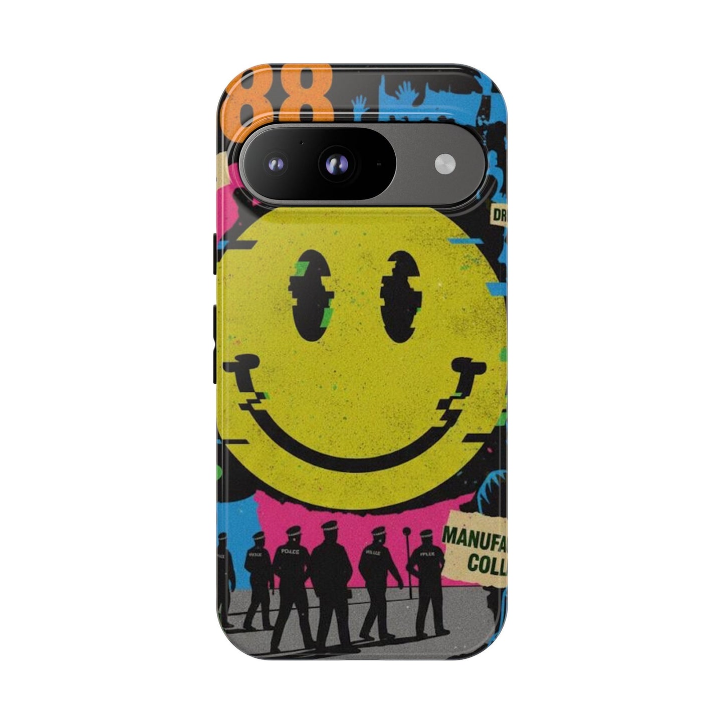 Acid house rave Vibrant iPhone Case, Tough Cases, Smiley Face Phone Cover, Fun Accessory, Colorful Phone Protector, Gift for Teenagers