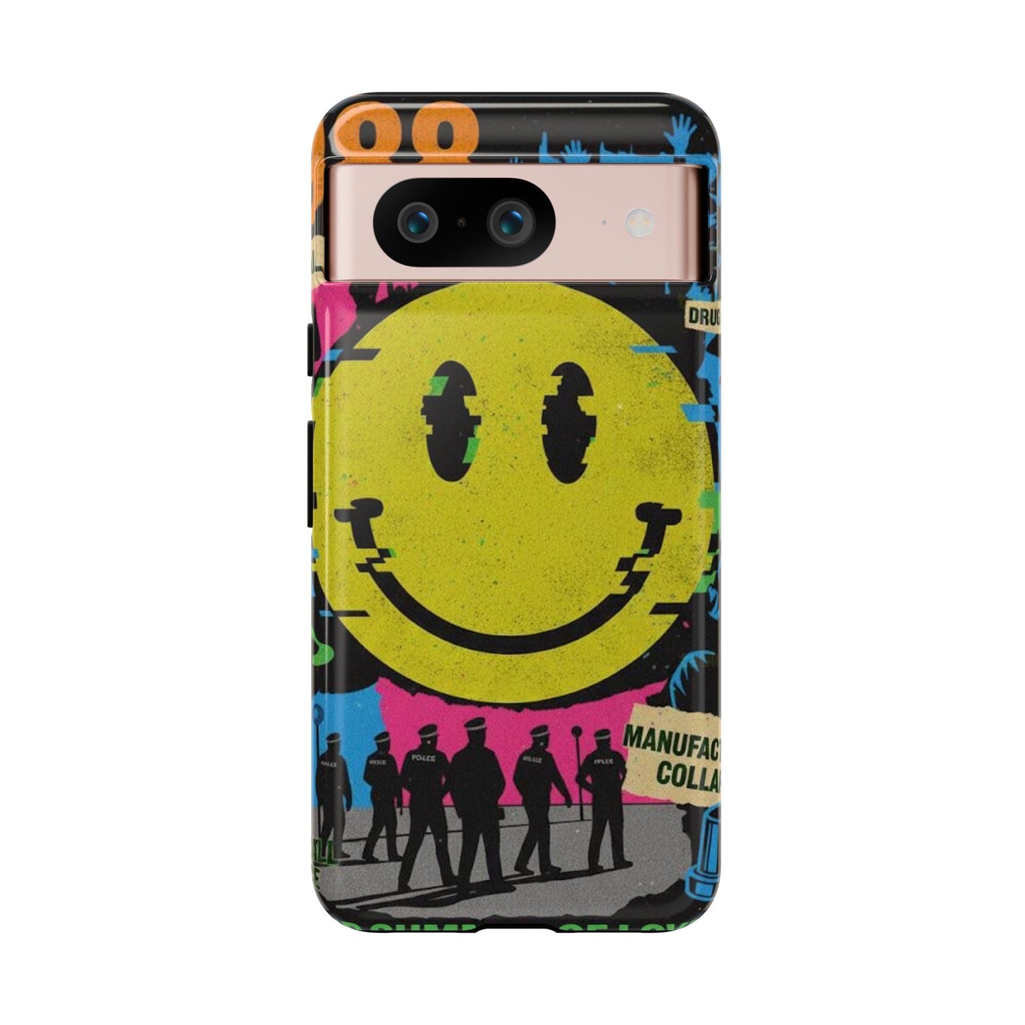 Acid house rave Vibrant iPhone Case, Tough Cases, Smiley Face Phone Cover, Fun Accessory, Colorful Phone Protector, Gift for Teenagers