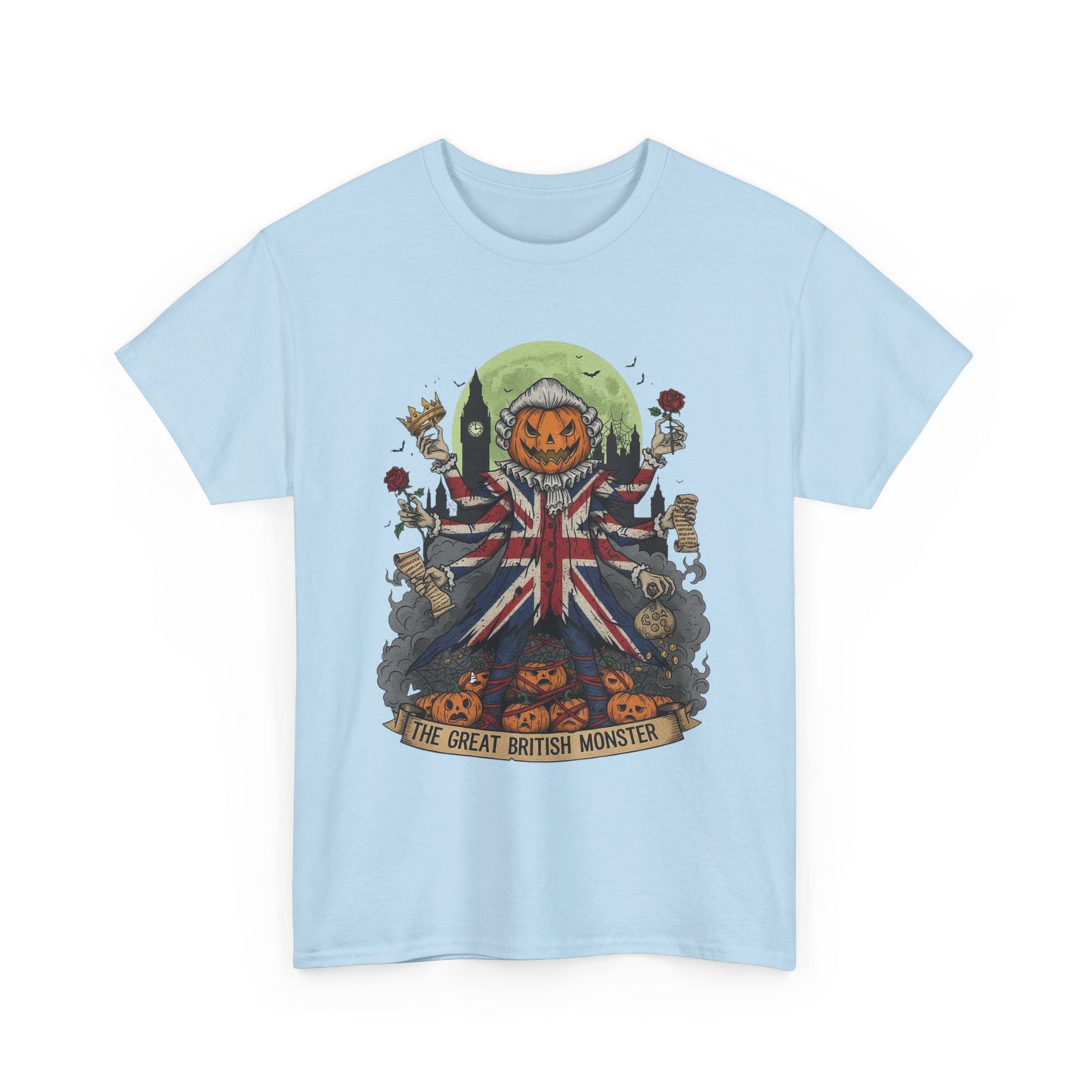 Halloween Themed Unisex Tee, The Great British Monster Shirt, Spooky Cotton T-Shirt for Halloween, Unisex Graphic Tee, Unique Gift Idea