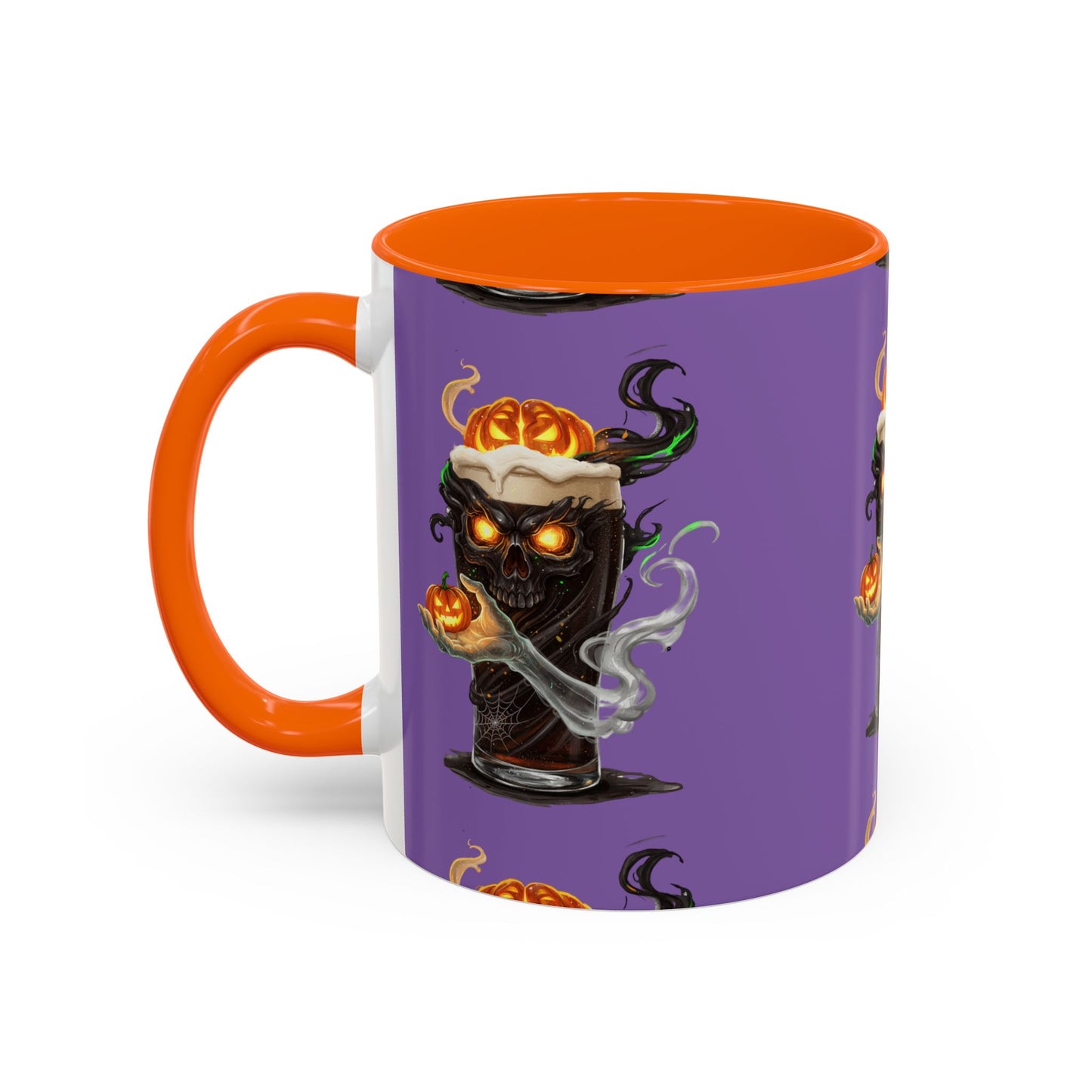 Halloween Skull Accent Coffee Mug - Spooky Drinkware for Fall, Halloween Parties, Home Decor, Gift for Goth Lovers, Skull Enthusiasts