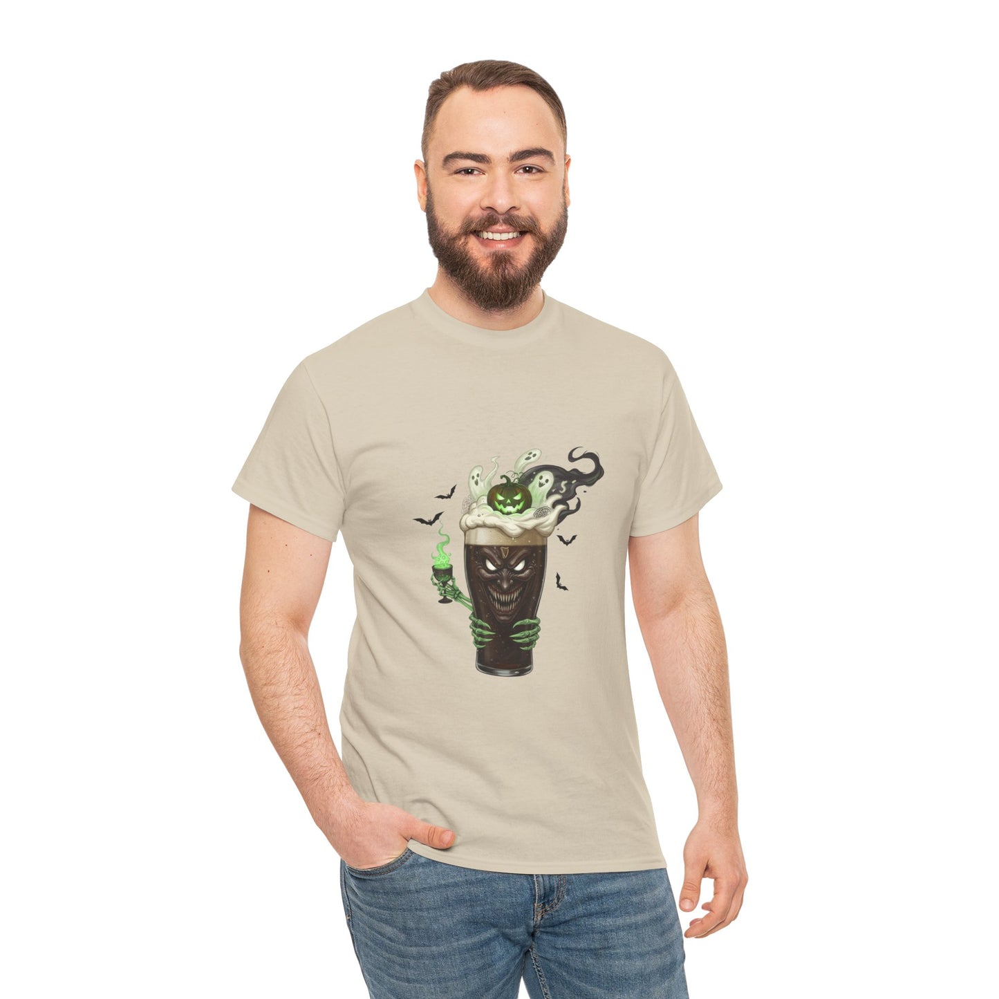 Guiness halloween Artistic Unisex Tee featuring Eco-Themed Design, Perfect for Casual Wear, Gift for Nature Lovers, Eco-Conscious Apparel, Earth Day