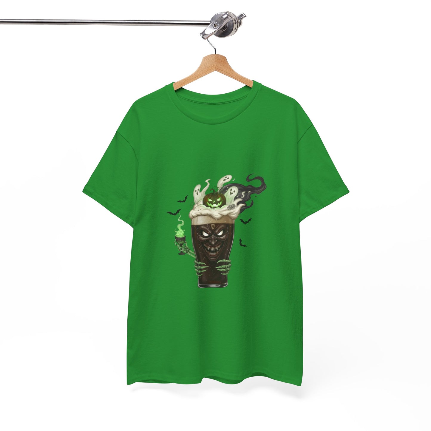 Guiness halloween Artistic Unisex Tee featuring Eco-Themed Design, Perfect for Casual Wear, Gift for Nature Lovers, Eco-Conscious Apparel, Earth Day