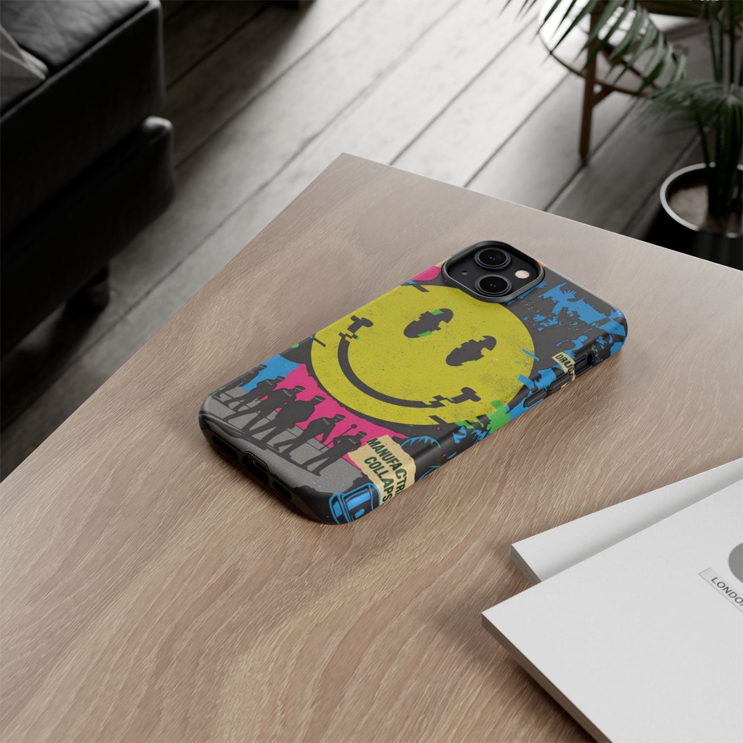 Acid house rave Vibrant iPhone Case, Tough Cases, Smiley Face Phone Cover, Fun Accessory, Colorful Phone Protector, Gift for Teenagers