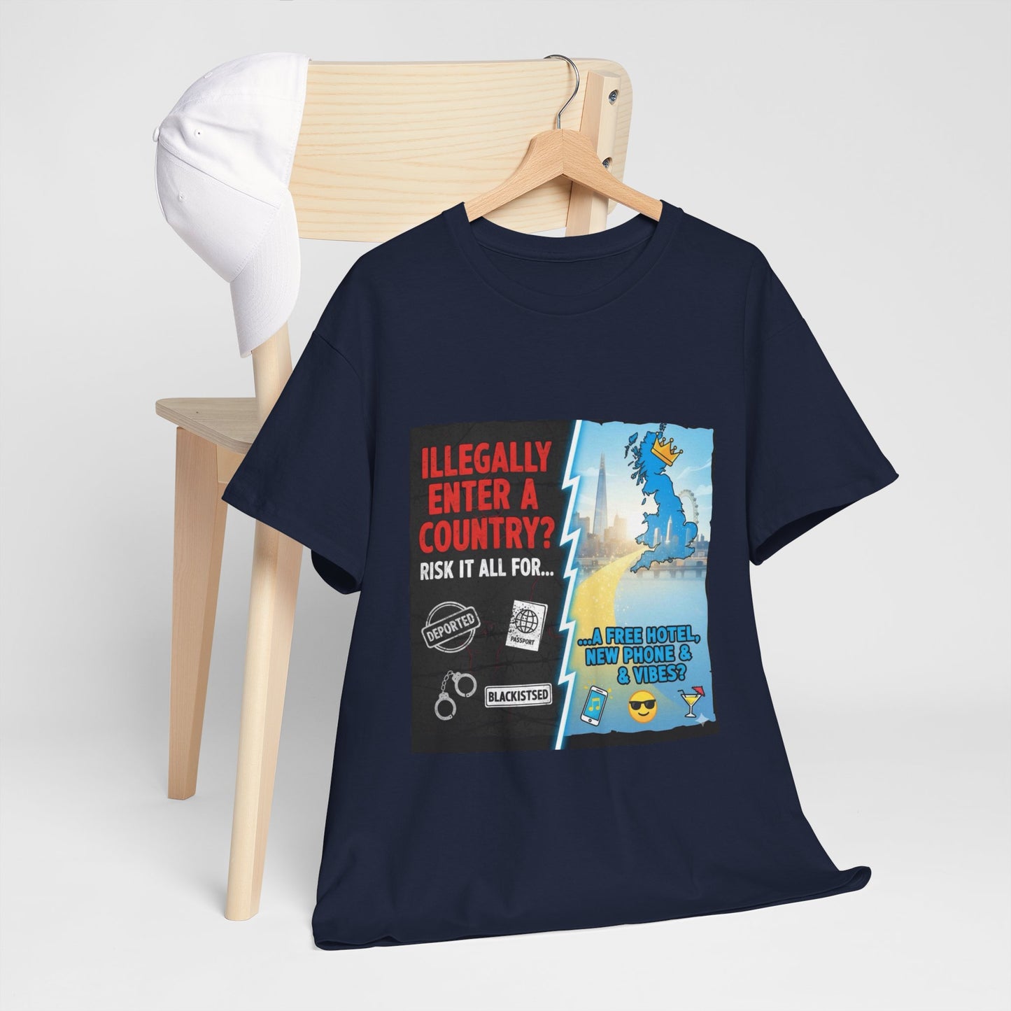 Enter illegally get free hotel t shirt - Bold Statement T-Shirt - Unisex Tee for Casual Wear, Gift for Friends, Humor Style, Graphic Tee, Perfect for Celebrations
