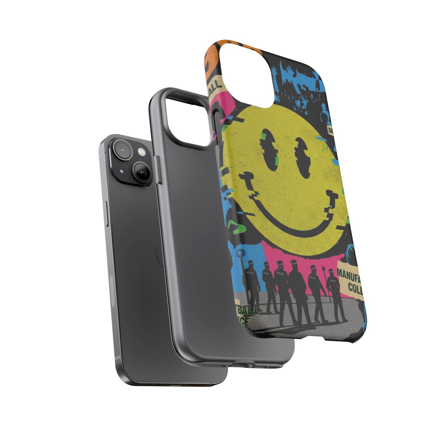 Acid house rave Vibrant iPhone Case, Tough Cases, Smiley Face Phone Cover, Fun Accessory, Colorful Phone Protector, Gift for Teenagers
