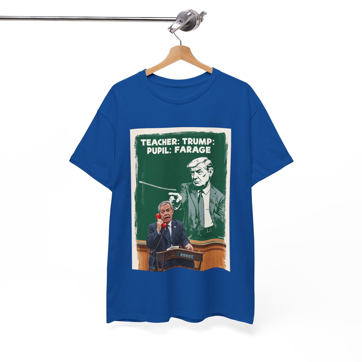 Political Humor Tee: Teacher Trump & Pupil Farage Graphic Shirt