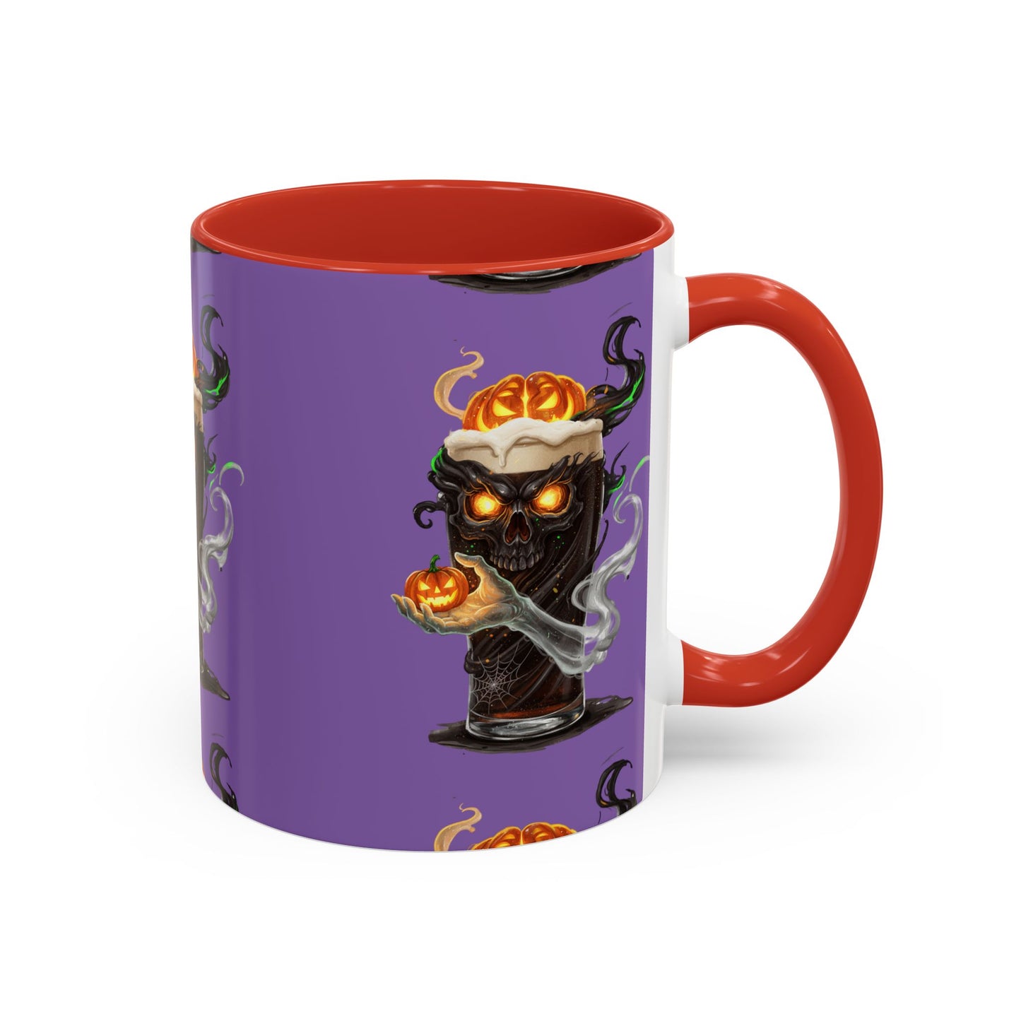 Halloween Skull Accent Coffee Mug - Spooky Drinkware for Fall, Halloween Parties, Home Decor, Gift for Goth Lovers, Skull Enthusiasts