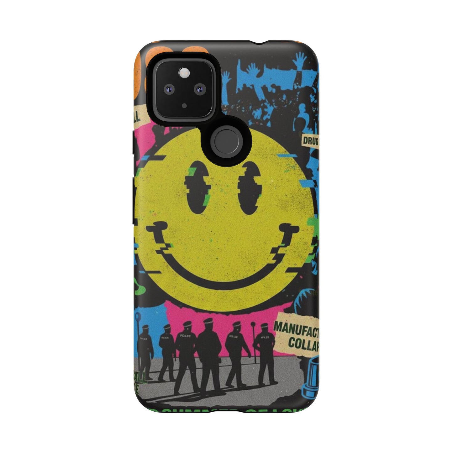 Acid house rave Vibrant iPhone Case, Tough Cases, Smiley Face Phone Cover, Fun Accessory, Colorful Phone Protector, Gift for Teenagers