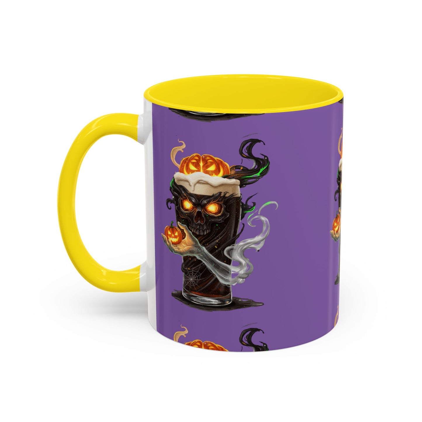 Halloween Skull Accent Coffee Mug - Spooky Drinkware for Fall, Halloween Parties, Home Decor, Gift for Goth Lovers, Skull Enthusiasts