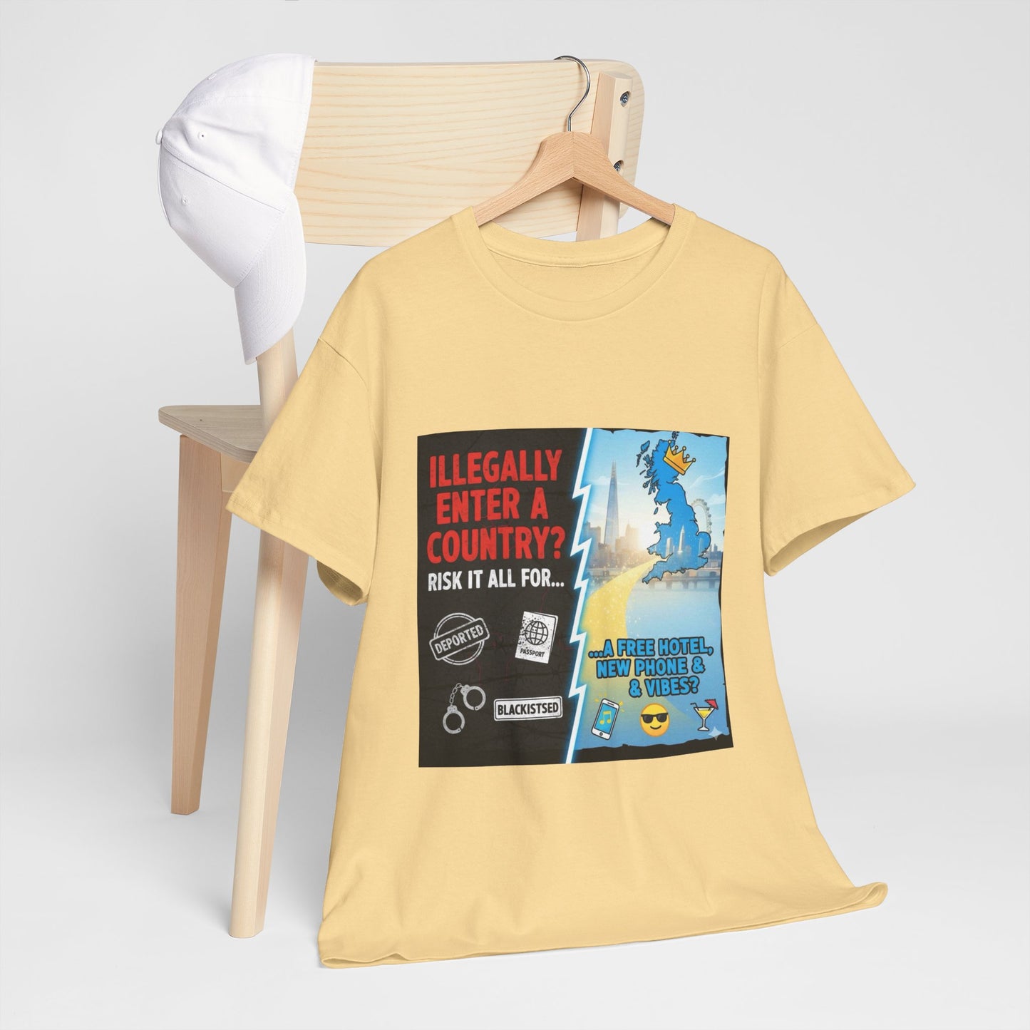 Enter illegally get free hotel t shirt - Bold Statement T-Shirt - Unisex Tee for Casual Wear, Gift for Friends, Humor Style, Graphic Tee, Perfect for Celebrations