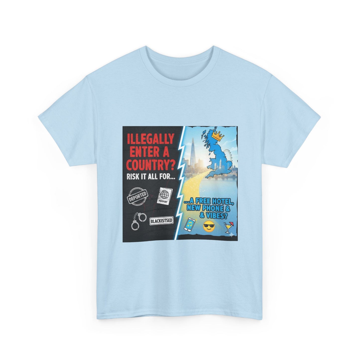 Enter illegally get free hotel t shirt - Bold Statement T-Shirt - Unisex Tee for Casual Wear, Gift for Friends, Humor Style, Graphic Tee, Perfect for Celebrations