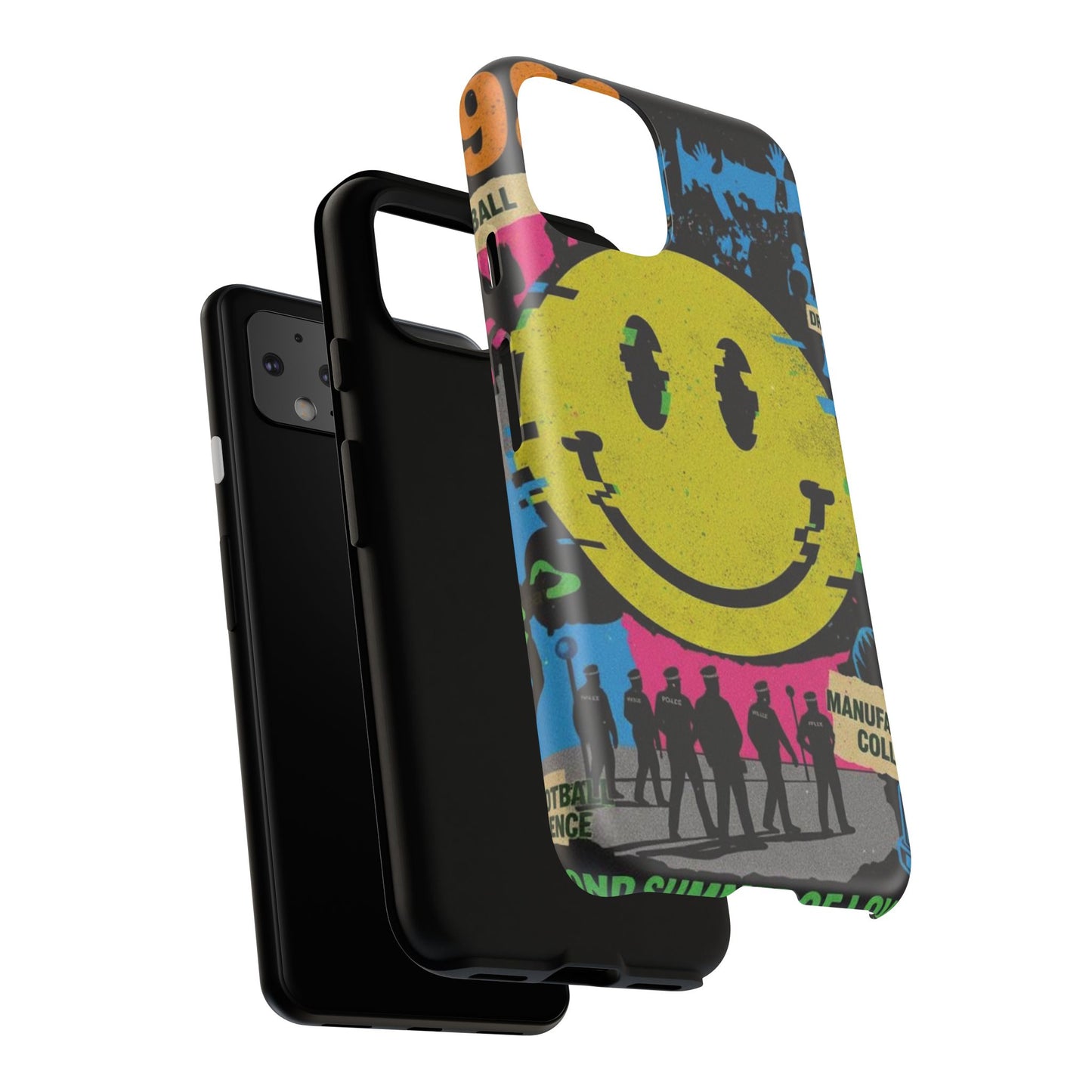 Acid house rave Vibrant iPhone Case, Tough Cases, Smiley Face Phone Cover, Fun Accessory, Colorful Phone Protector, Gift for Teenagers