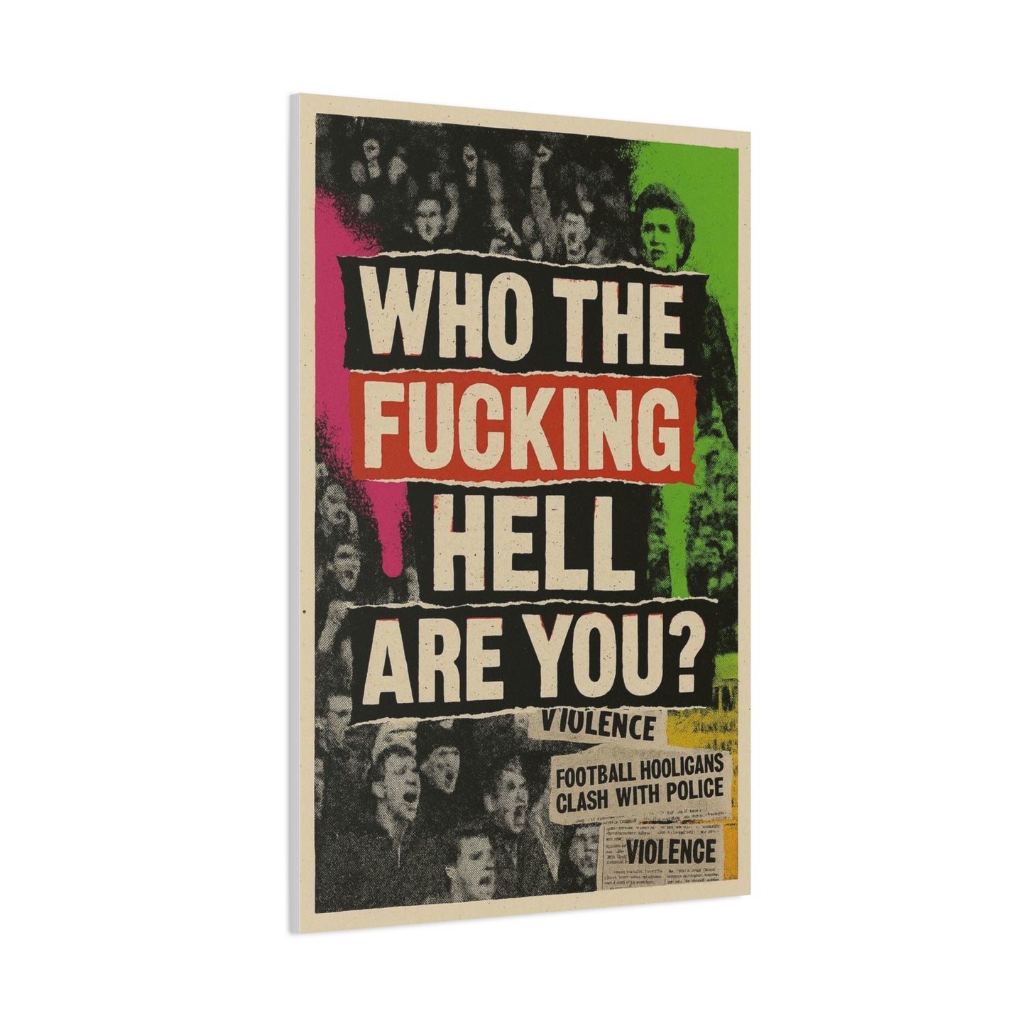 80s retro hooligan terrace chant classic design - Bold Art Canvas Print, Urban Decor, Wall Art for Home, Gift for Friends, Office Wall Decoration, Motivational Artwork