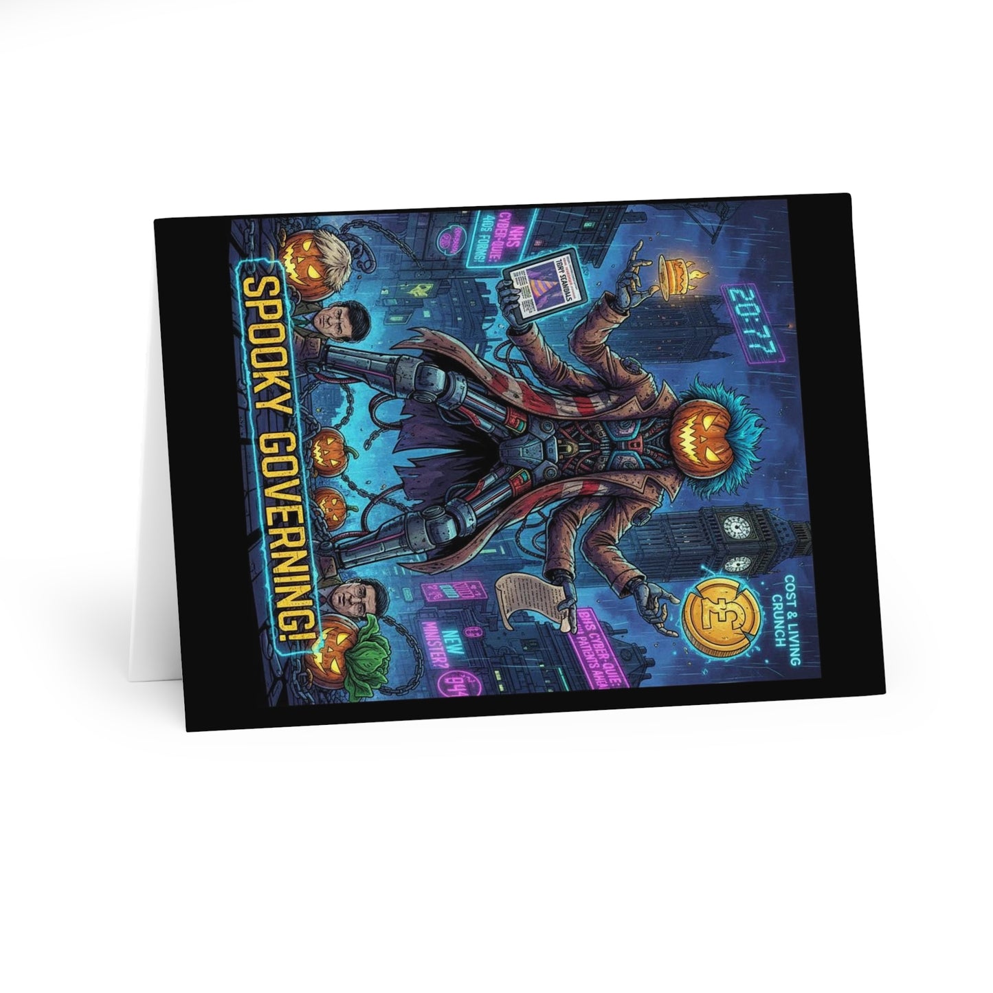 British satire patriot Spooky Themed Greeting Cards, Halloween Cards, Unique Greeting Cards, Funny Cards, Seasonal Cards, 5 Pack Cards