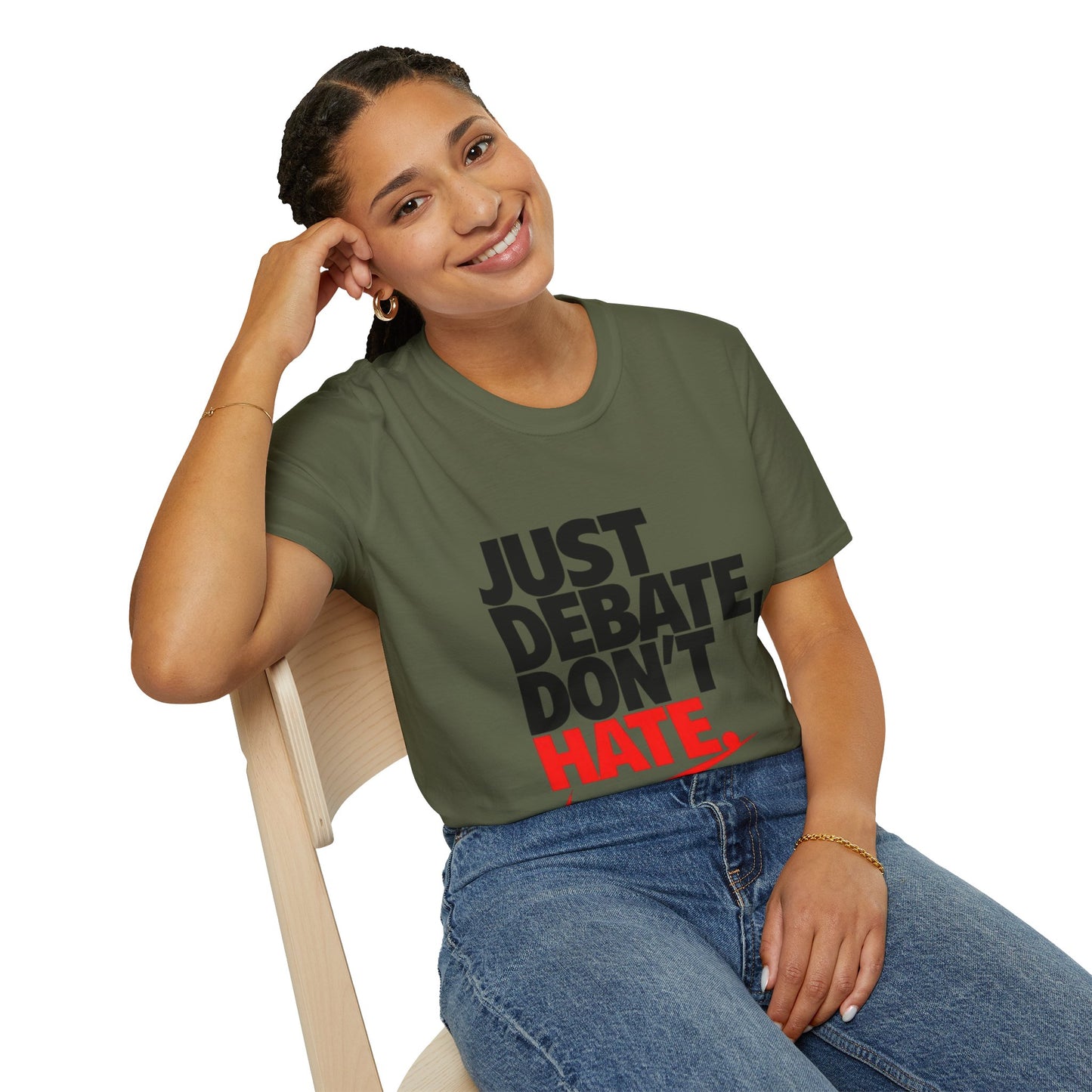 Just Debate T-Shirt - Unisex Softstyle Tee for Open Dialogues
