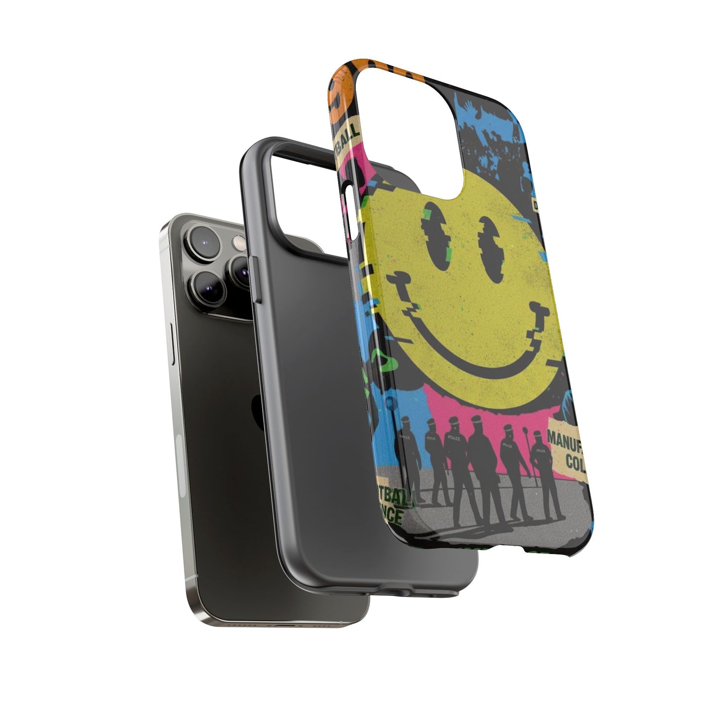 Acid house rave Vibrant iPhone Case, Tough Cases, Smiley Face Phone Cover, Fun Accessory, Colorful Phone Protector, Gift for Teenagers