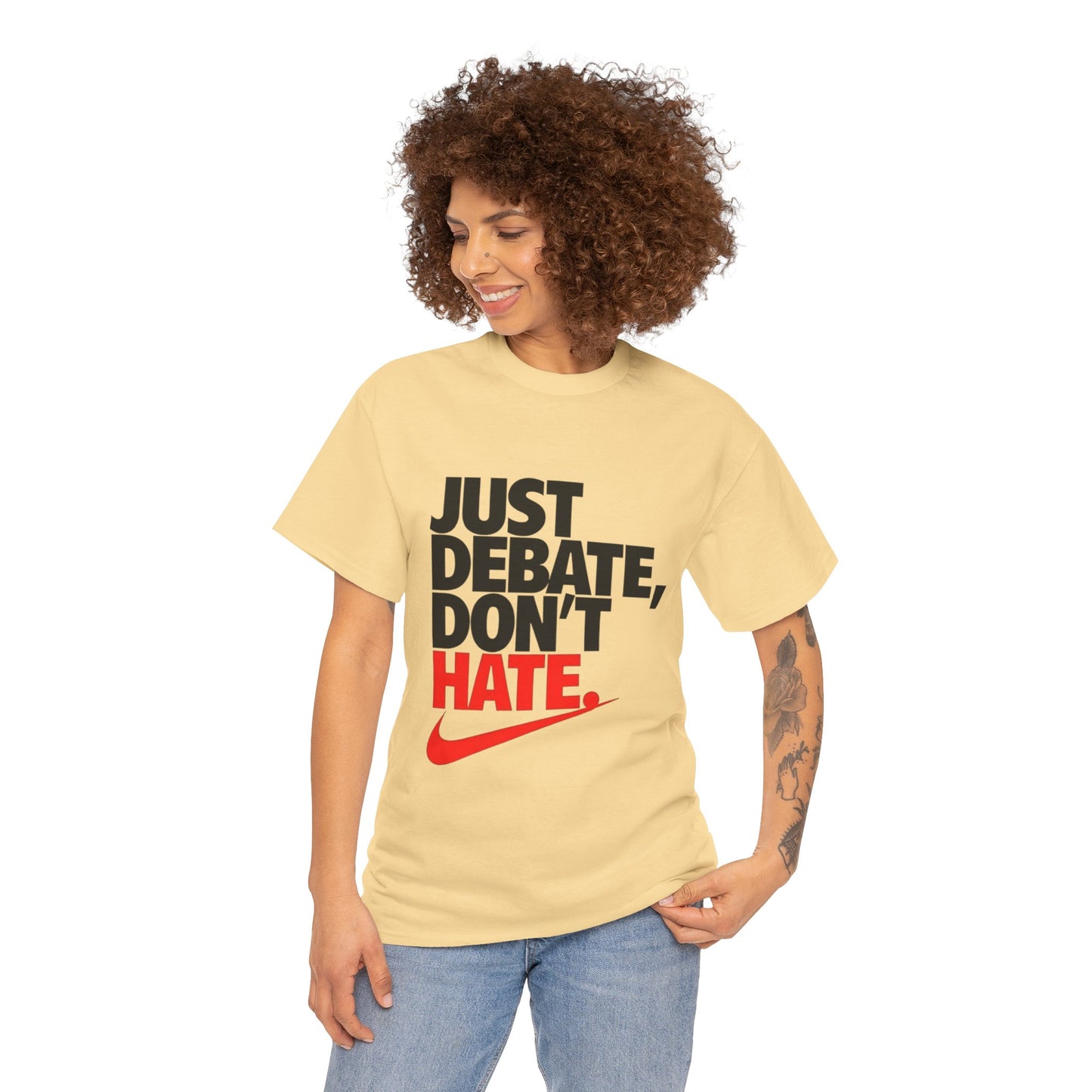 Unisex Cotton Tee - Just Debate, Don't Hate