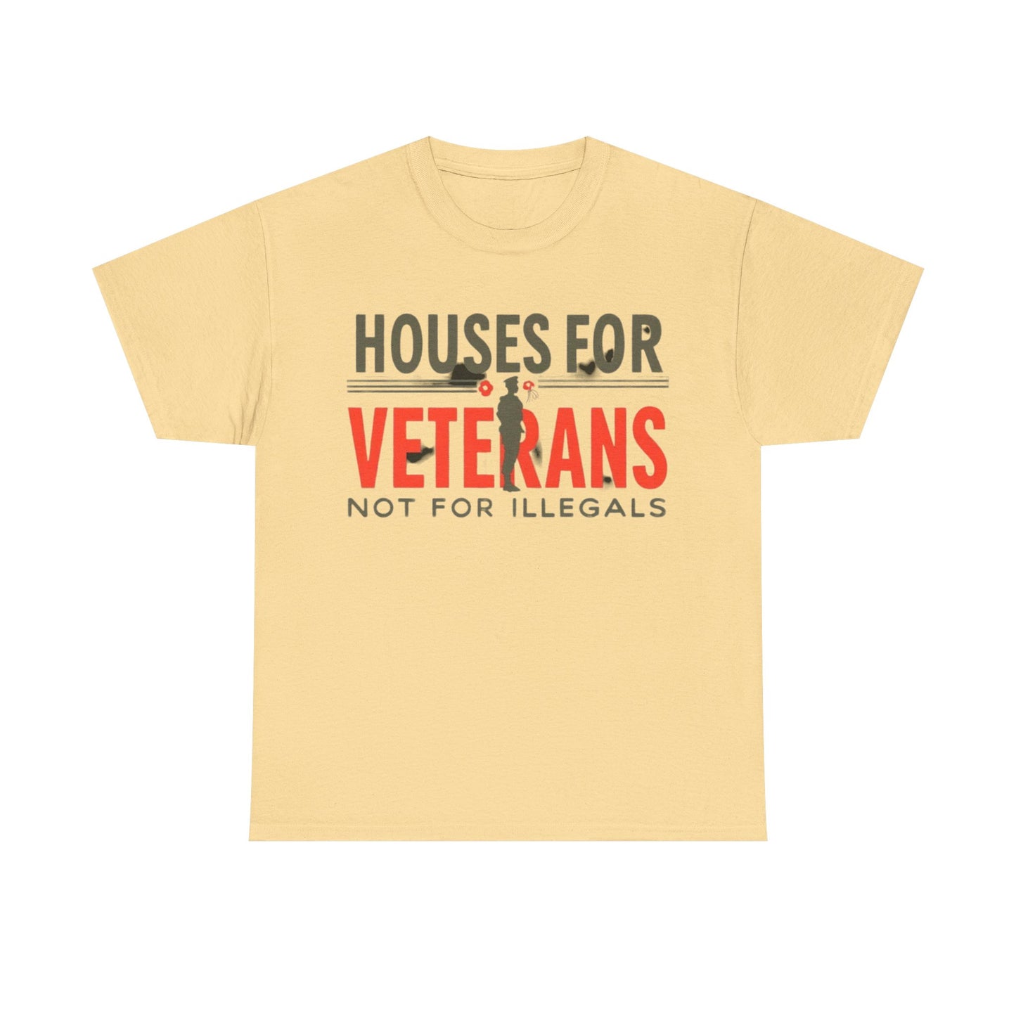 Unisex Heavy Cotton Tee - 'Houses for Veterans not for illegals' Statement Shirt for Supporters, Patriotic Gifts, Veteran Advocacy Apparel, Everyday [...]