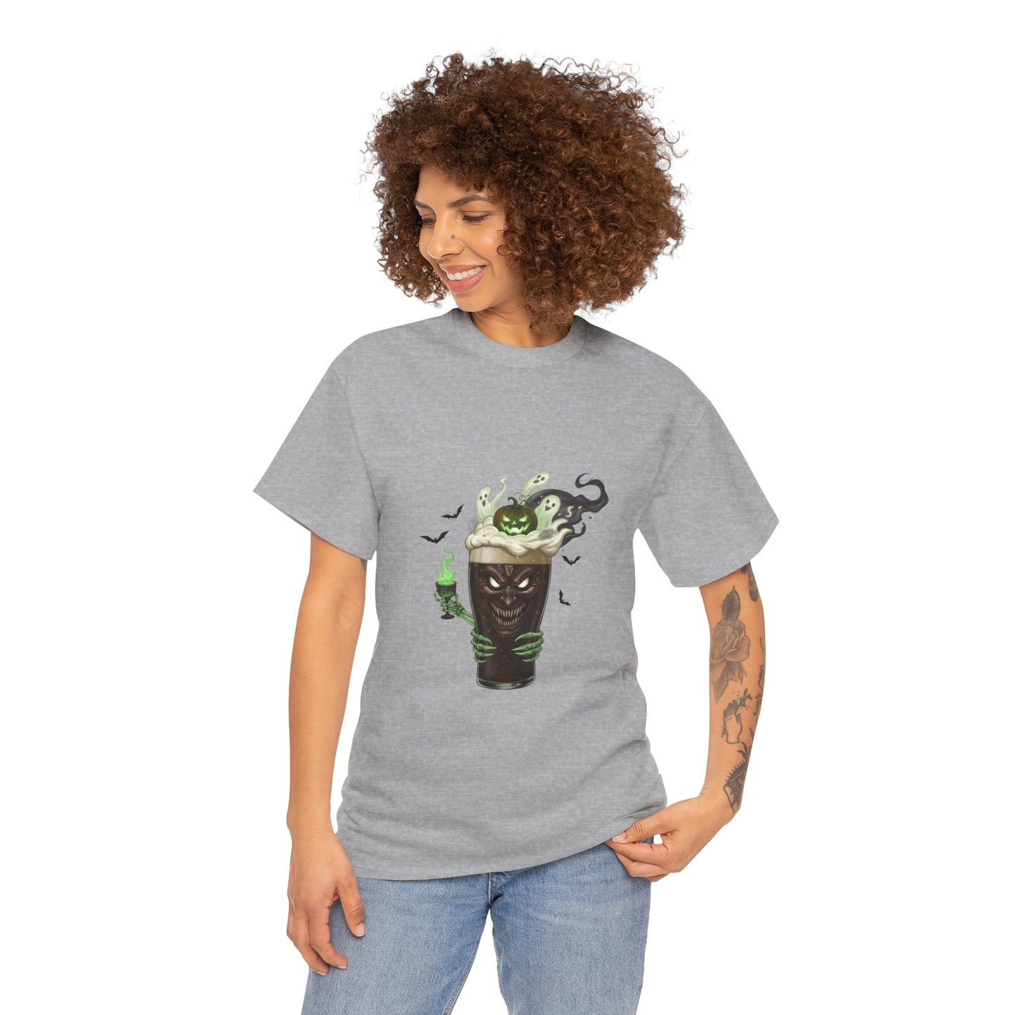 Guiness halloween Artistic Unisex Tee featuring Eco-Themed Design, Perfect for Casual Wear, Gift for Nature Lovers, Eco-Conscious Apparel, Earth Day