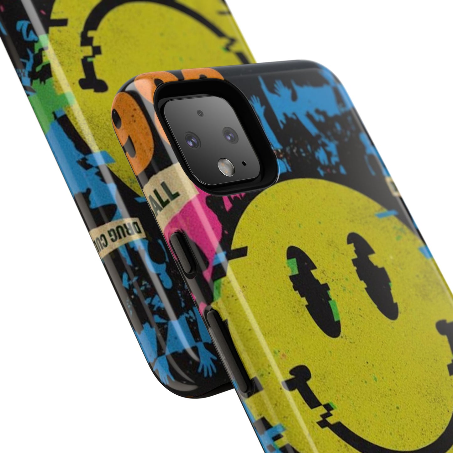 Acid house rave Vibrant iPhone Case, Tough Cases, Smiley Face Phone Cover, Fun Accessory, Colorful Phone Protector, Gift for Teenagers