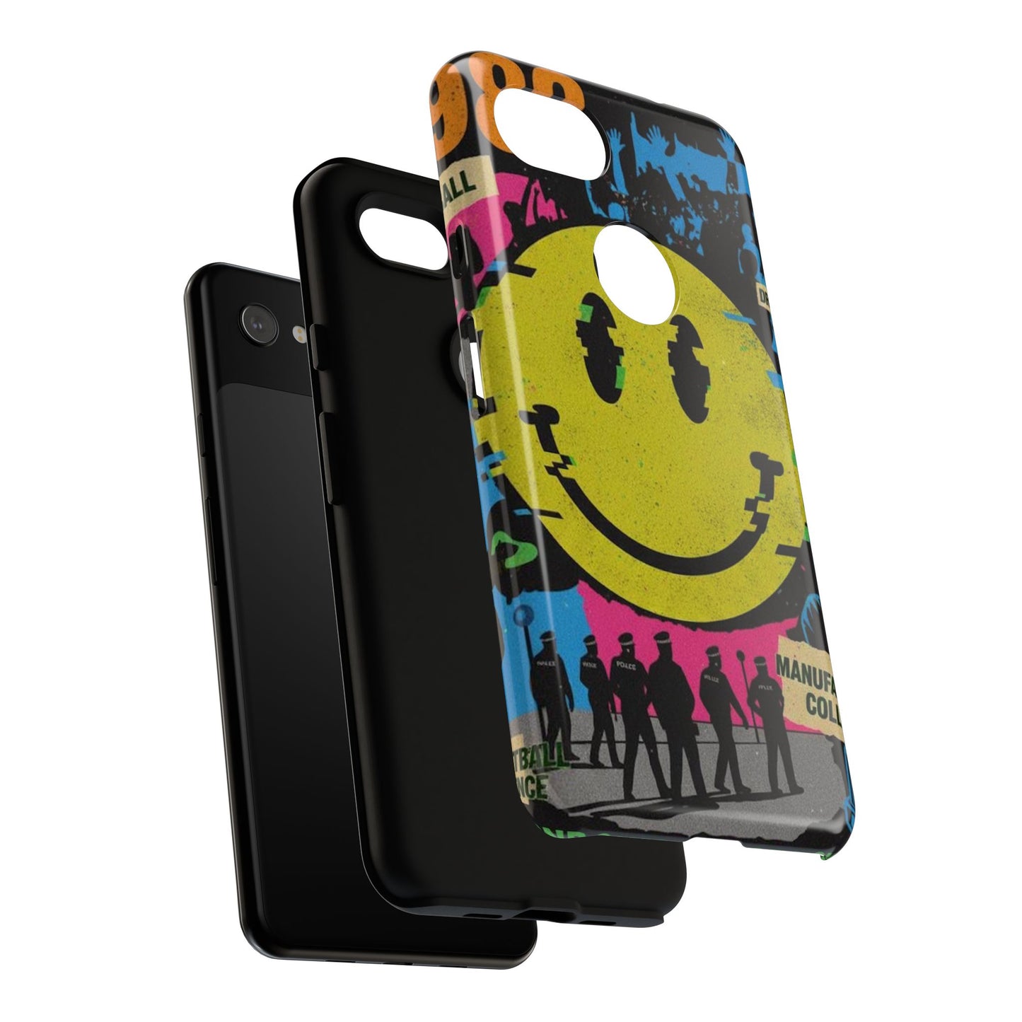 Acid house rave Vibrant iPhone Case, Tough Cases, Smiley Face Phone Cover, Fun Accessory, Colorful Phone Protector, Gift for Teenagers