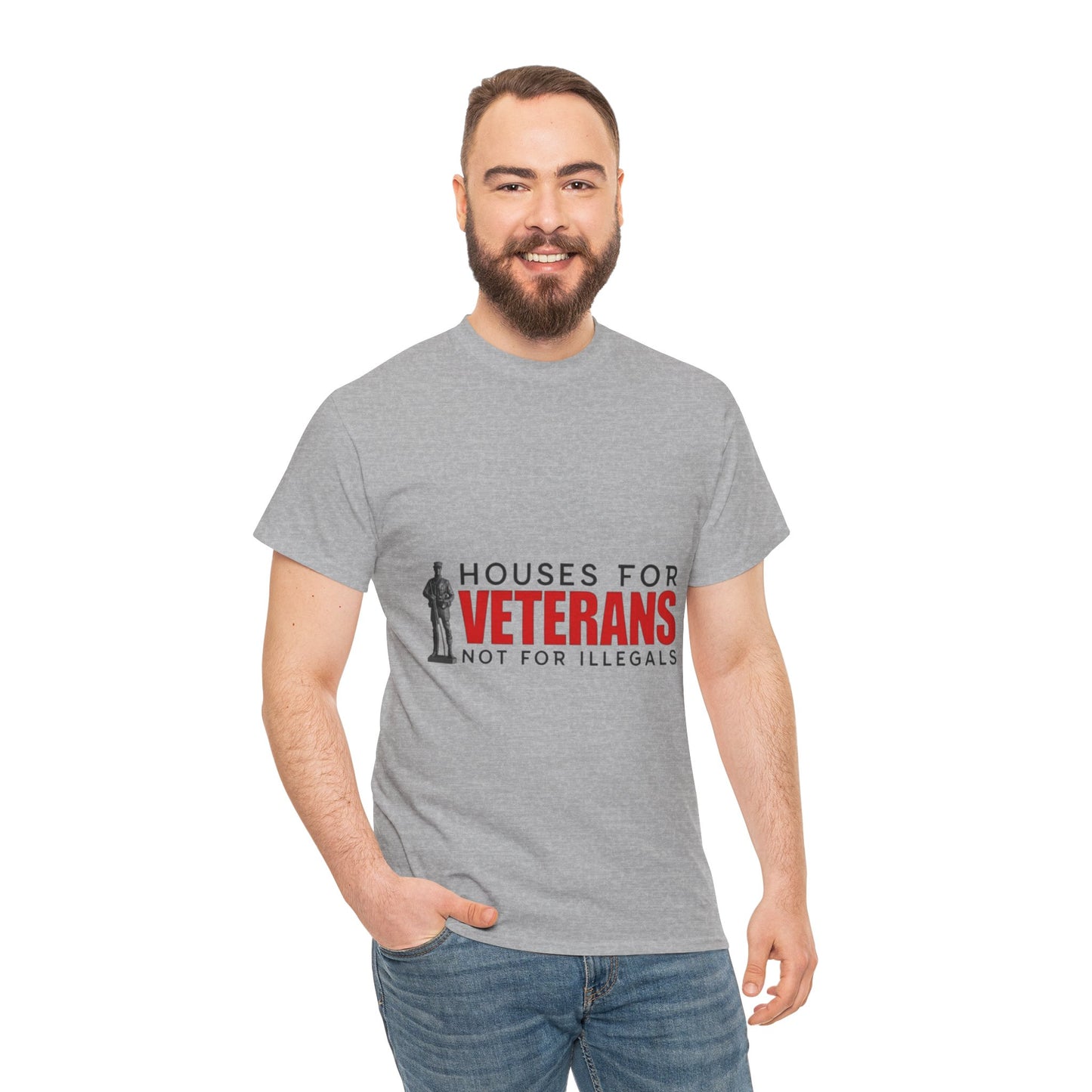 Unisex Heavy Cotton Tee - 'Houses for Veterans' Statement Shirt for Supporters, Patriotic Gifts, Veteran Advocacy Apparel, Everyday [...]