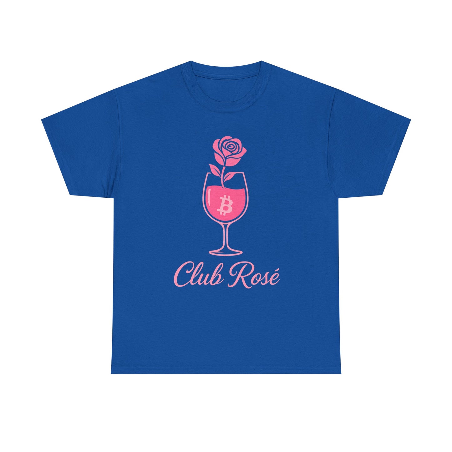 Stylish Club Rose Bitcoin-Themed Tee - Club Rosé Design, Unisex Heavy Cotton Shirt, Perfect for Parties, Casual Outings, Gift for Crypto Lovers