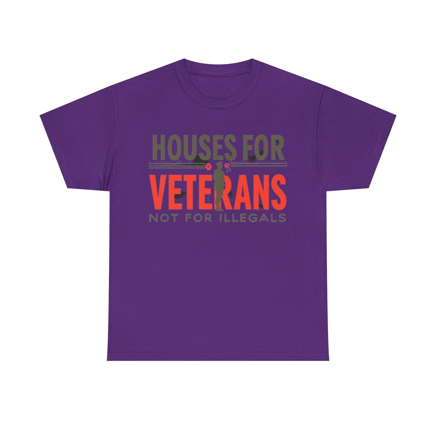 Unisex Heavy Cotton Tee - 'Houses for Veterans not for illegals' Statement Shirt for Supporters, Patriotic Gifts, Veteran Advocacy Apparel, Everyday [...]