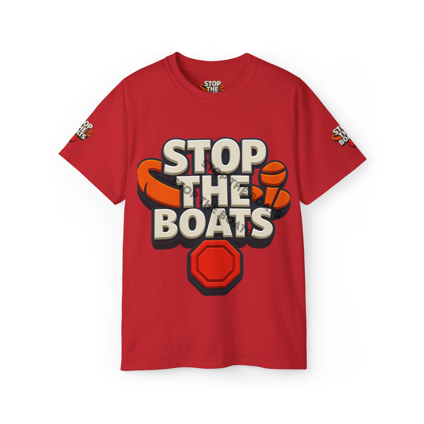 Stop the boats classic front back sides back our country Unisex Ultra Cotton Tee