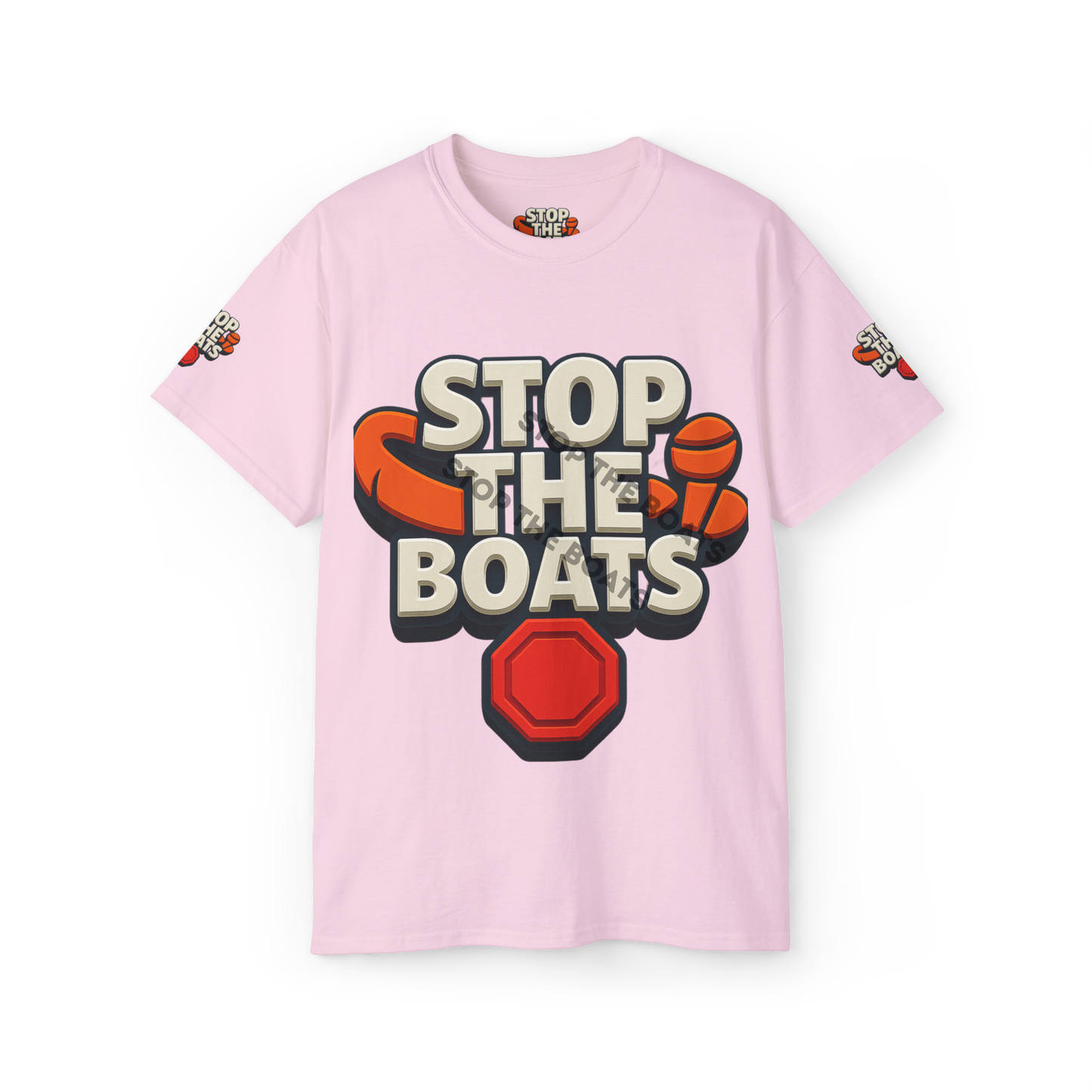 Stop the boats classic front back sides back our country Unisex Ultra Cotton Tee