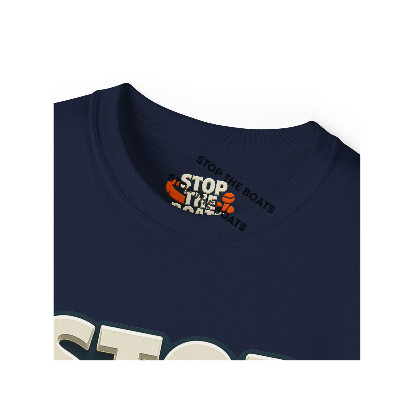 Stop the boats classic front back sides back our country Unisex Ultra Cotton Tee