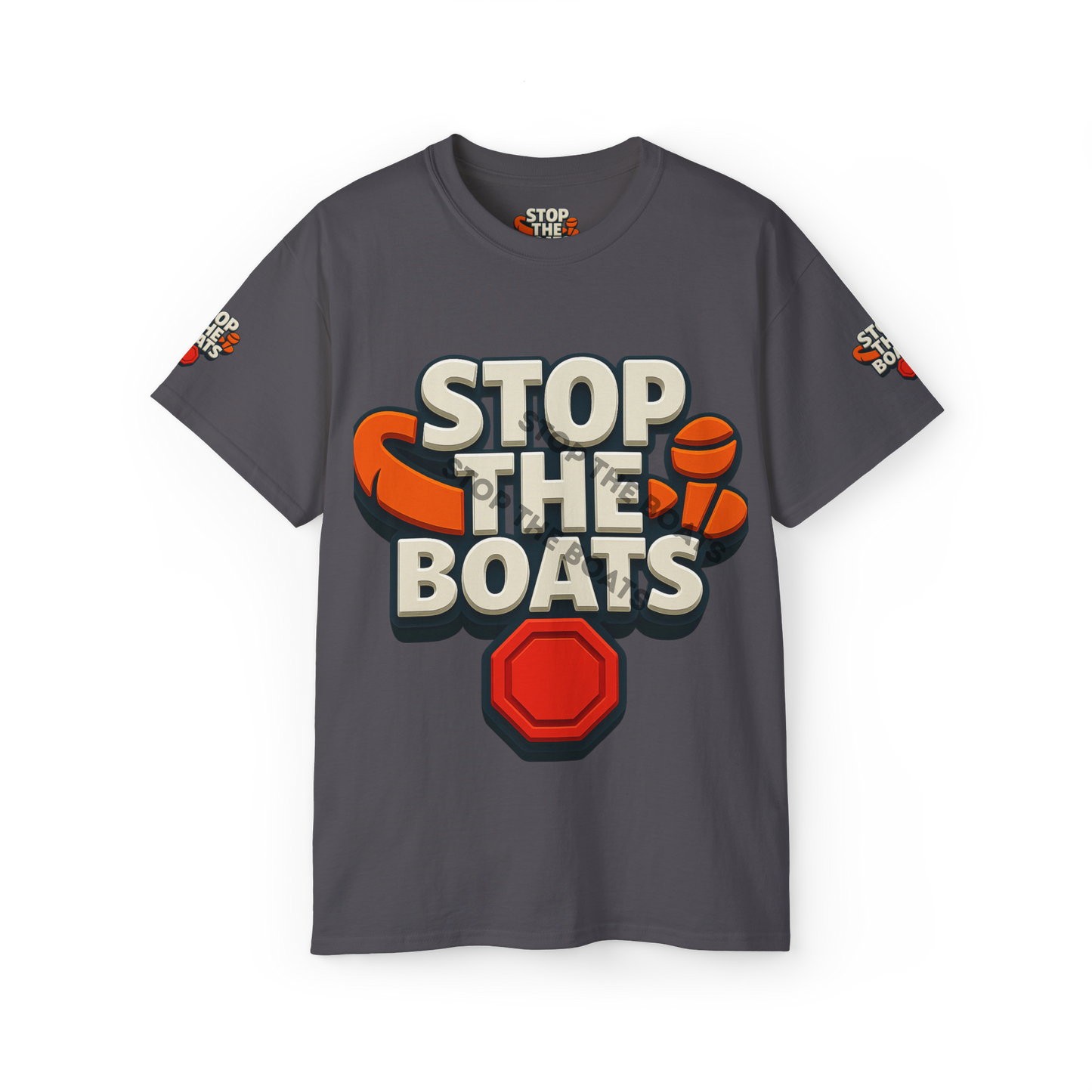 Stop the boats classic front back sides back our country Unisex Ultra Cotton Tee