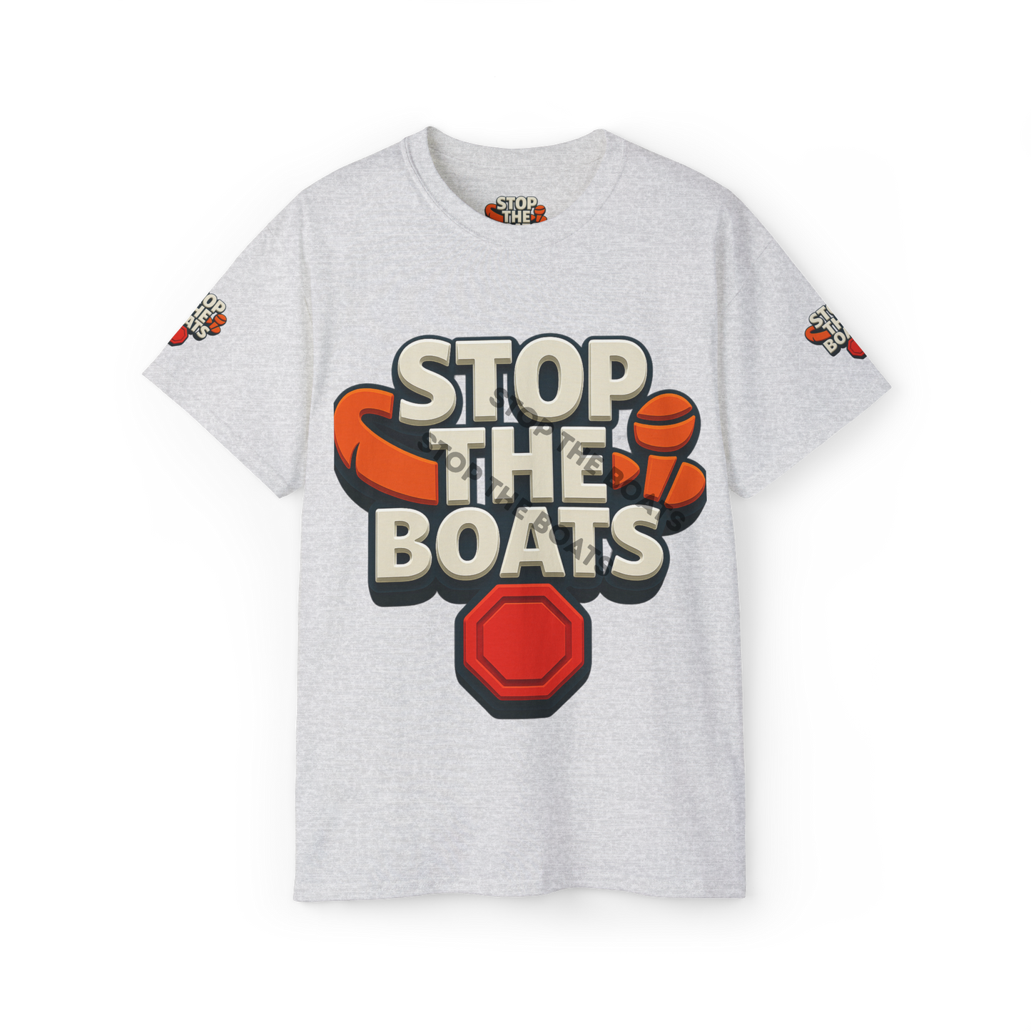 Stop the boats classic front back sides back our country Unisex Ultra Cotton Tee